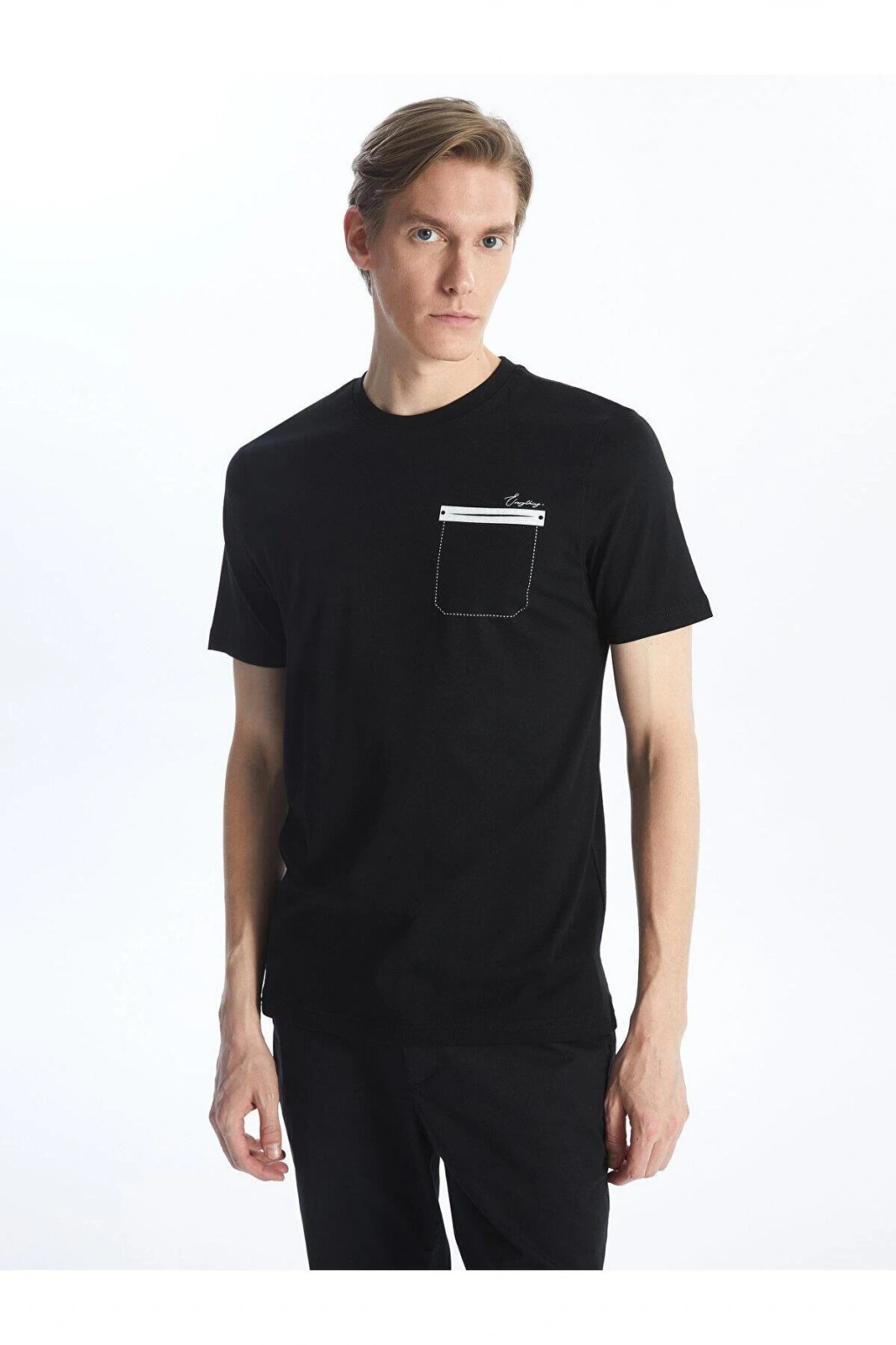 LCWAIKIKI Classic Bisiklet Yaka Kısa Kollu Baskılı Penye Erkek Tişört