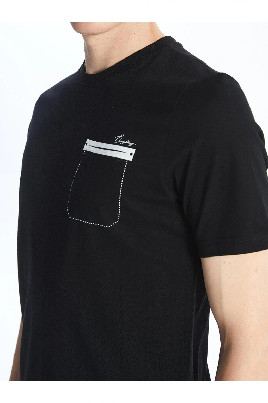 LCWAIKIKI Classic Bisiklet Yaka Kısa Kollu Baskılı Penye Erkek Tişört