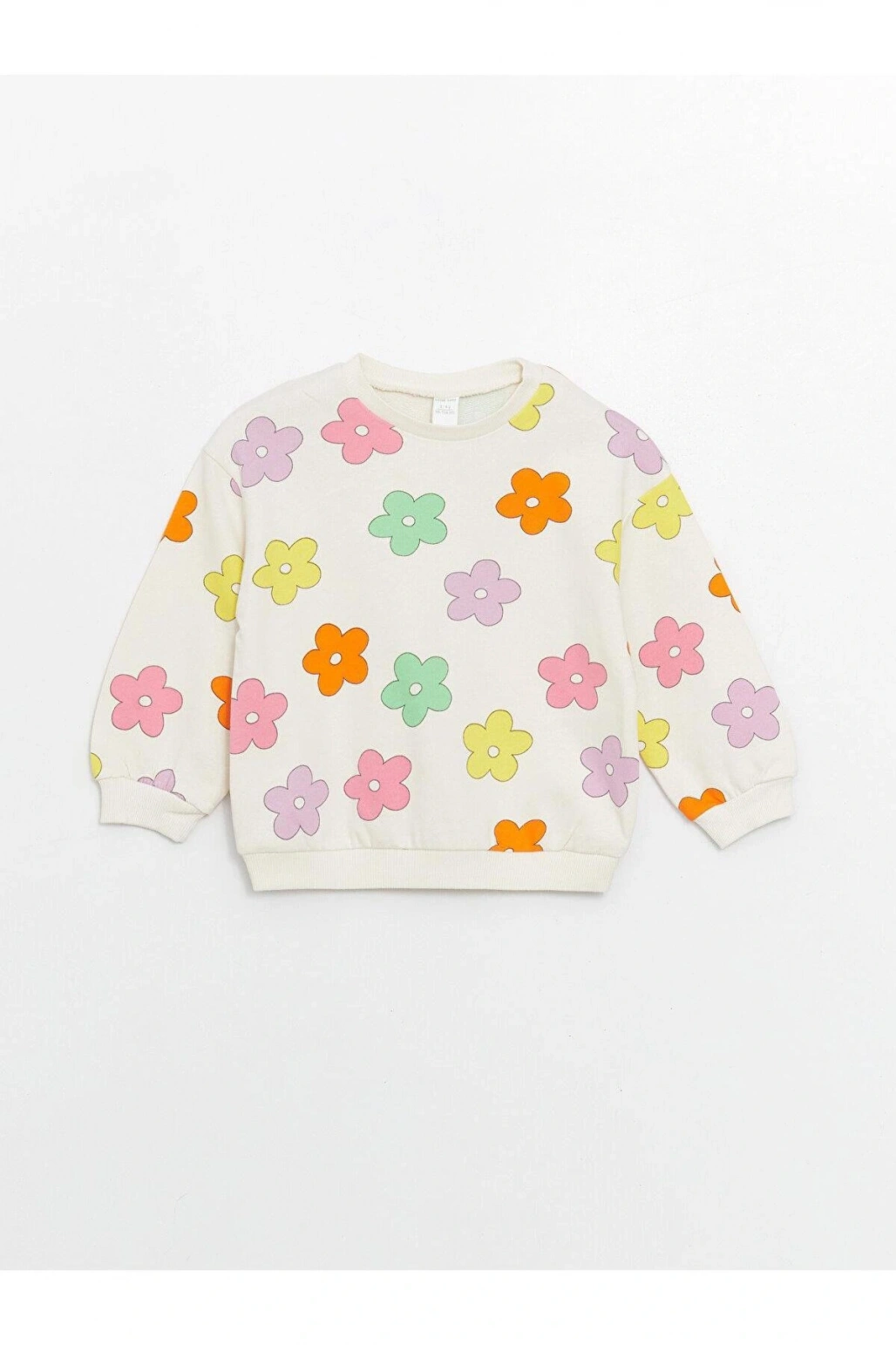 LCW baby Bisiklet Yaka Uzun Kollu Baskılı Kız Bebek Sweatshirt ve Tayt 2li Takım