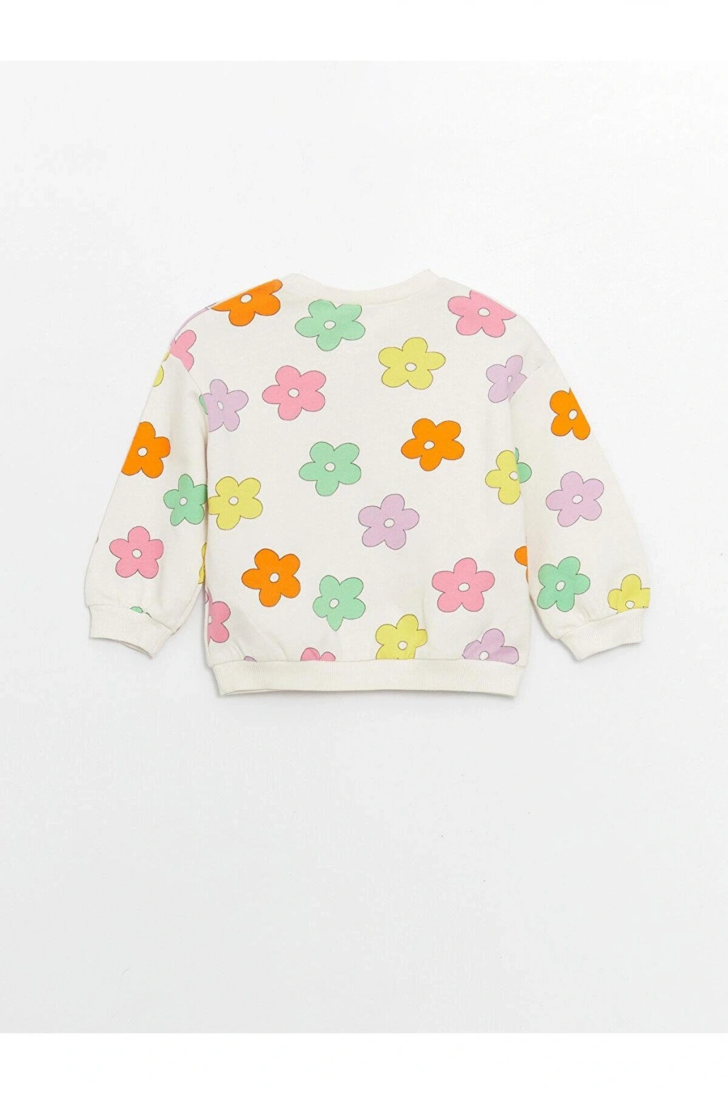 LCW baby Bisiklet Yaka Uzun Kollu Baskılı Kız Bebek Sweatshirt ve Tayt 2li Takım