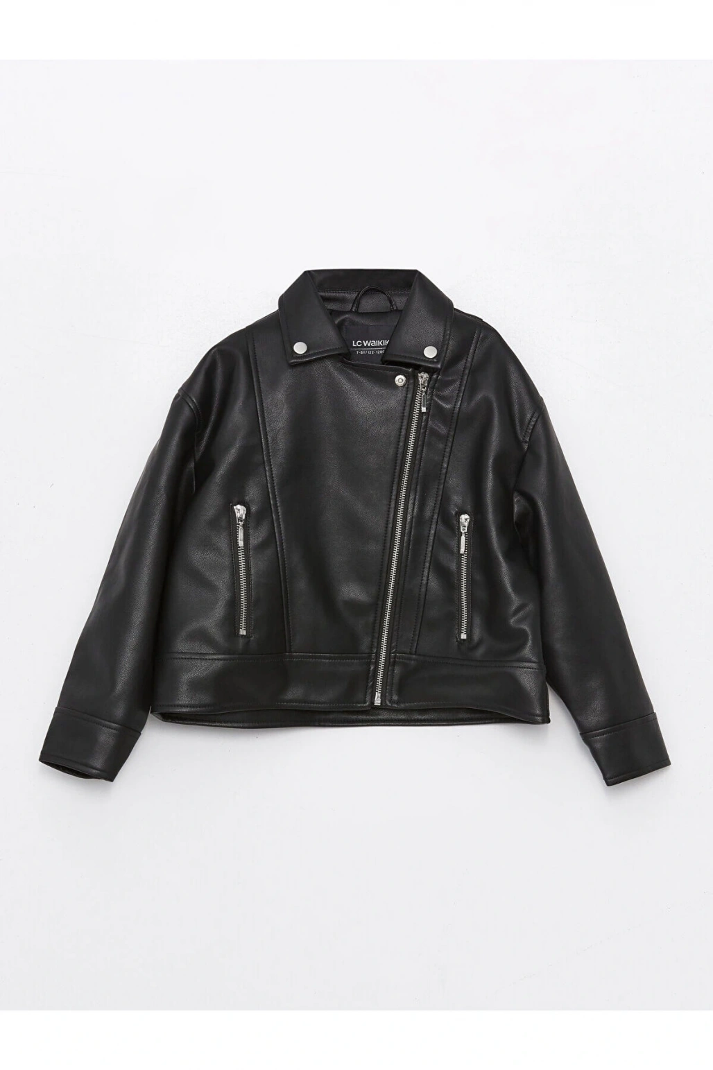 Lcwk Deri Görünümlü Kız Çocuk Mont