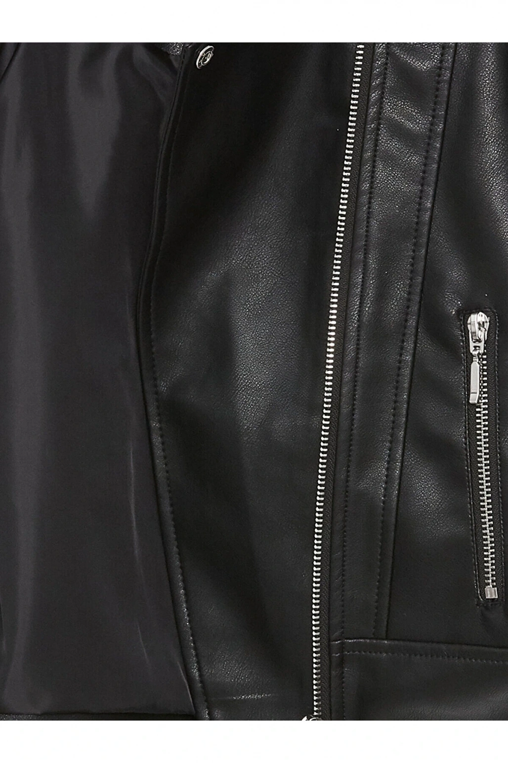 Lcwk Deri Görünümlü Kız Çocuk Mont