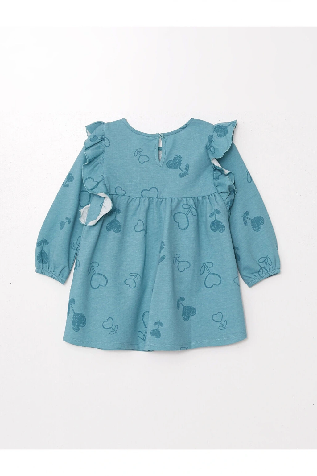 LCW Bisiklet Yaka Uzun Kollu Baskılı Kız Bebek Elbise
