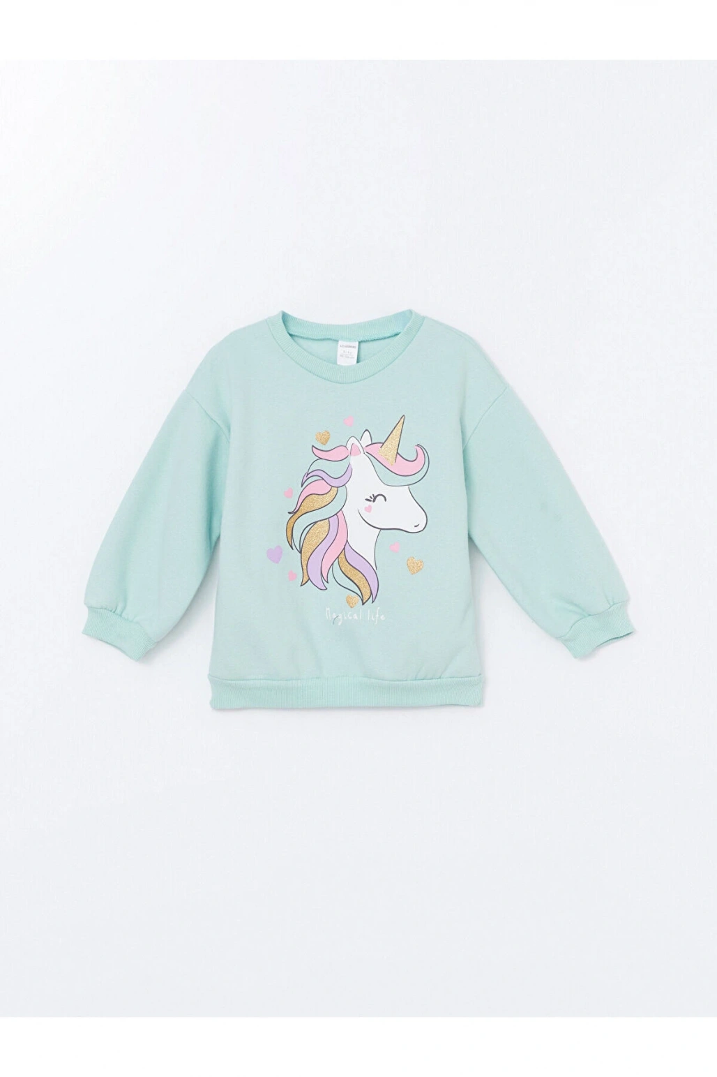 Lw - Bisiklet Yaka Baskılı Kız Bebek Sweatshirt