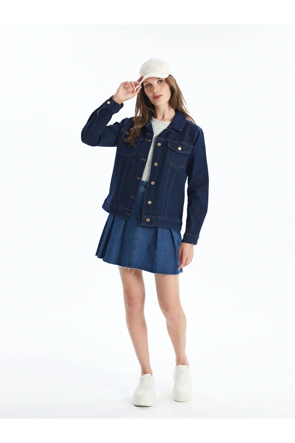 Lcw Gömlek Yaka Kadın Jean Ceket