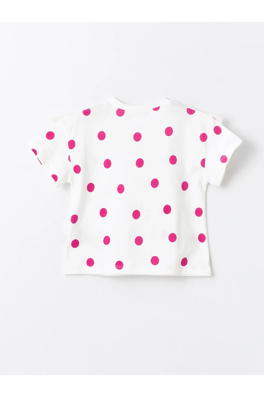 Bisiklet Yaka Baskılı Kısa Kollu Kız Bebek Tişört