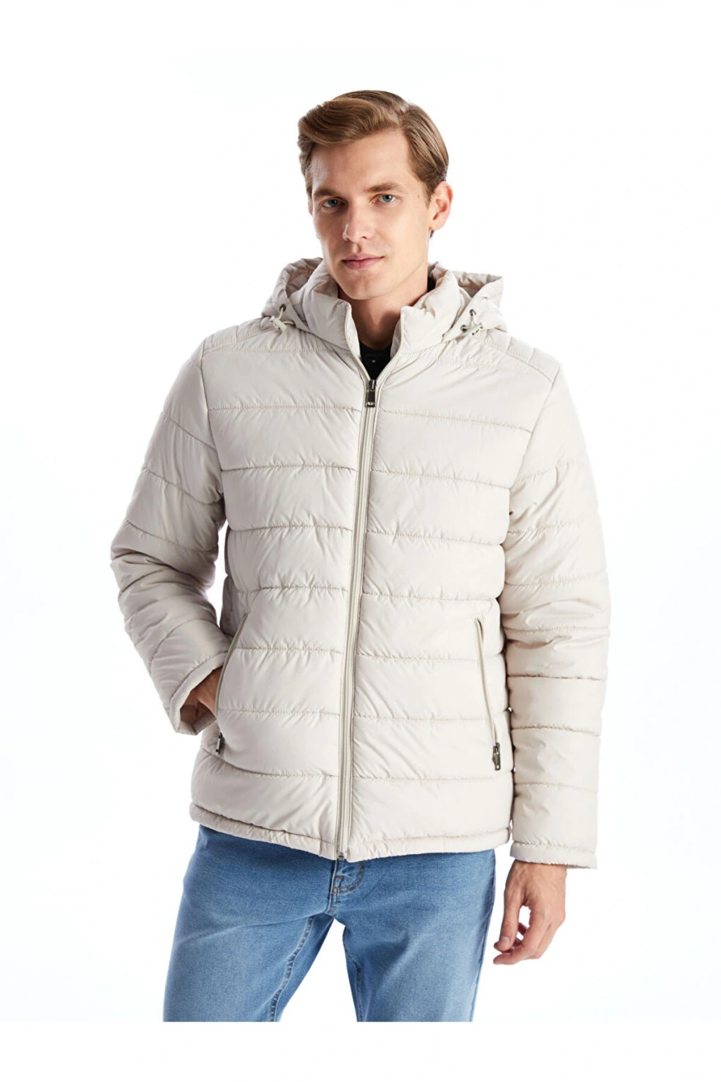 Standart Kalıp Kapüşonlu Erkek Şişme Mont