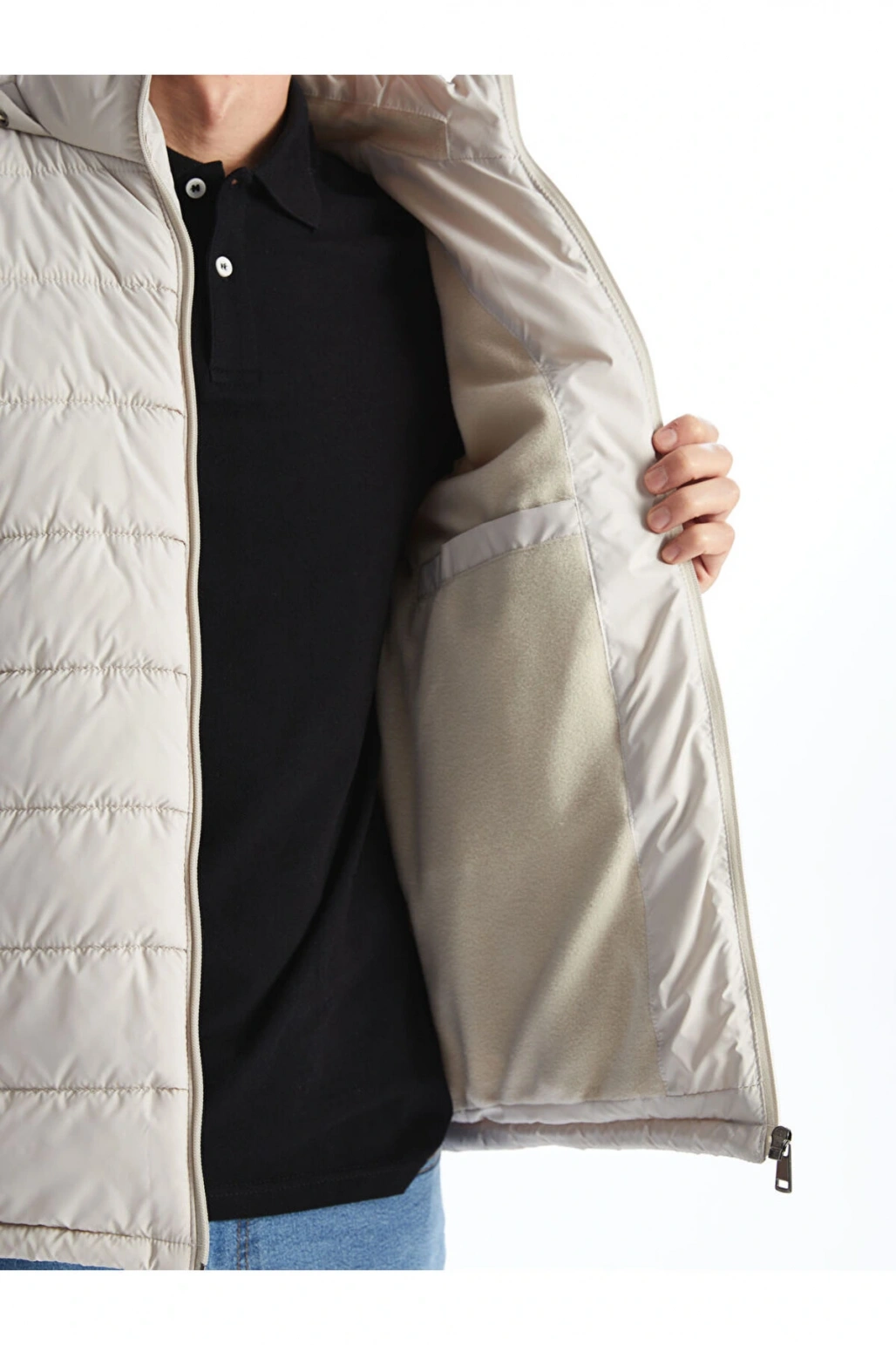 Standart Kalıp Kapüşonlu Erkek Şişme Mont