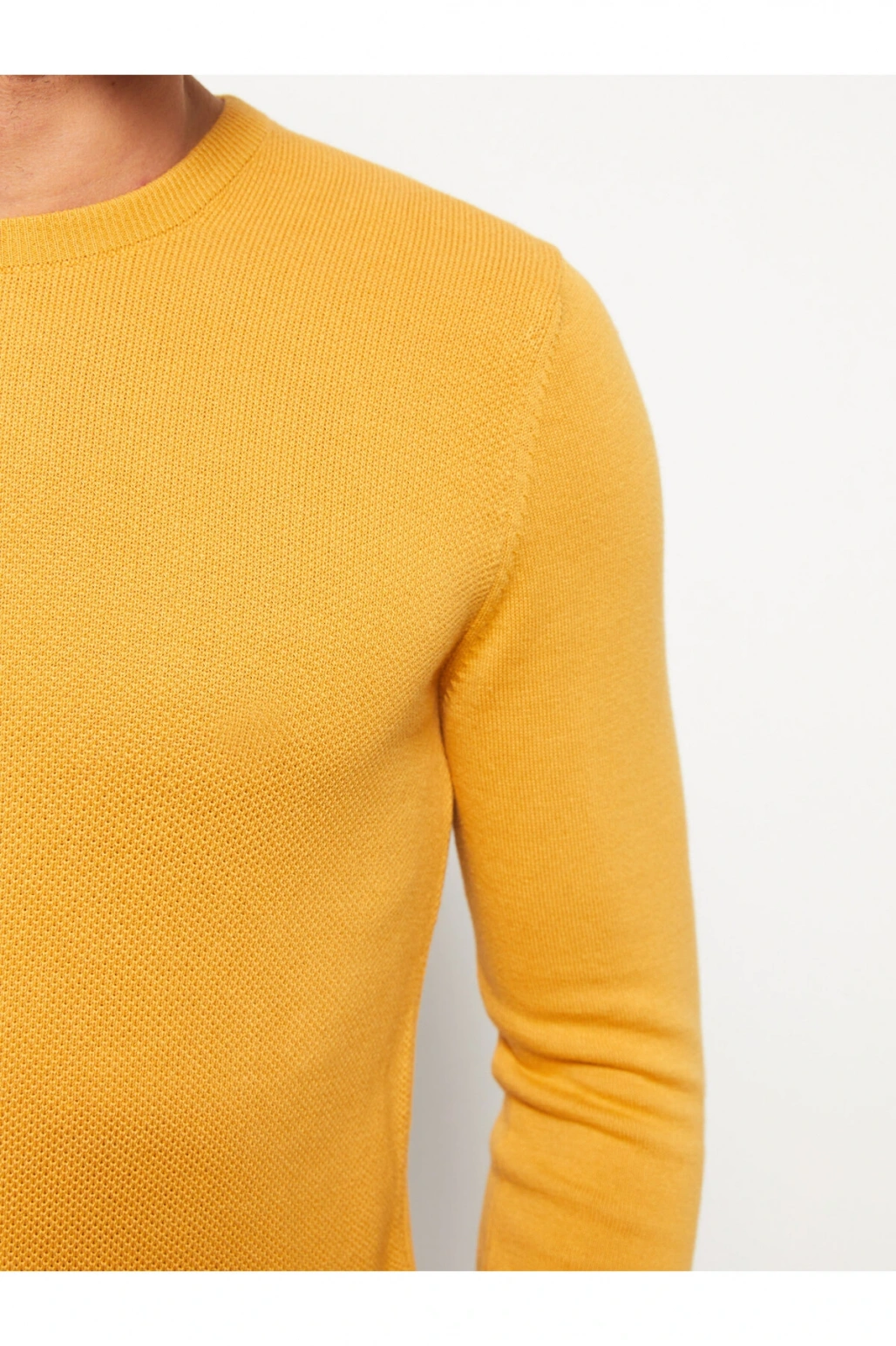 Bisiklet Yaka Uzun Kollu Erkek Triko Kazak