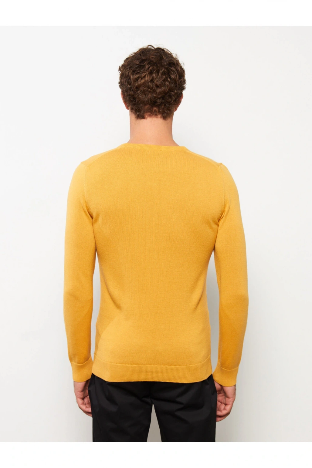 Bisiklet Yaka Uzun Kollu Erkek Triko Kazak