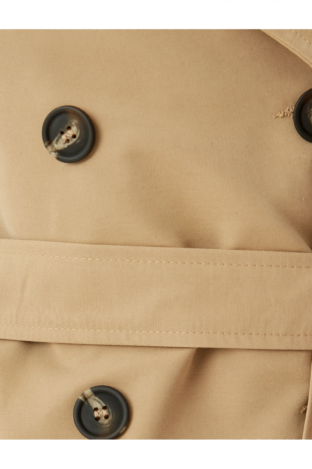 Kuşak Detaylı Kruvaze Düğmeli Trençkot