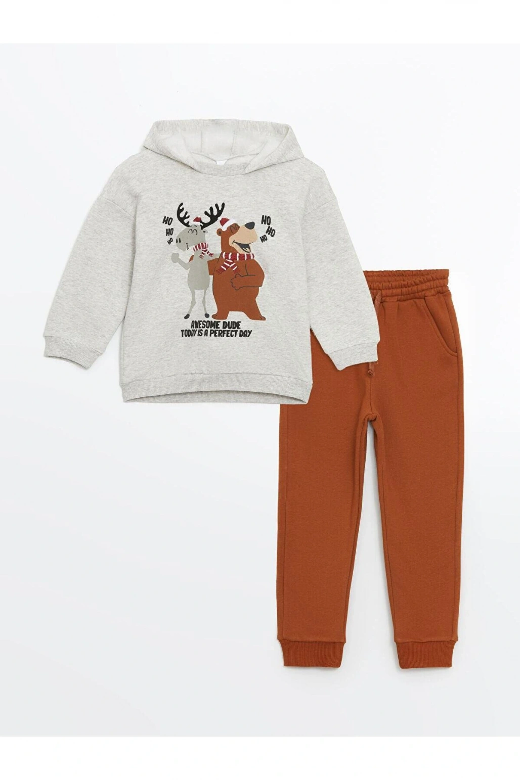 LCW Kids Kapüşonlu Erkek Çocuk Sweatshirt ve Eşofman Alt 2li