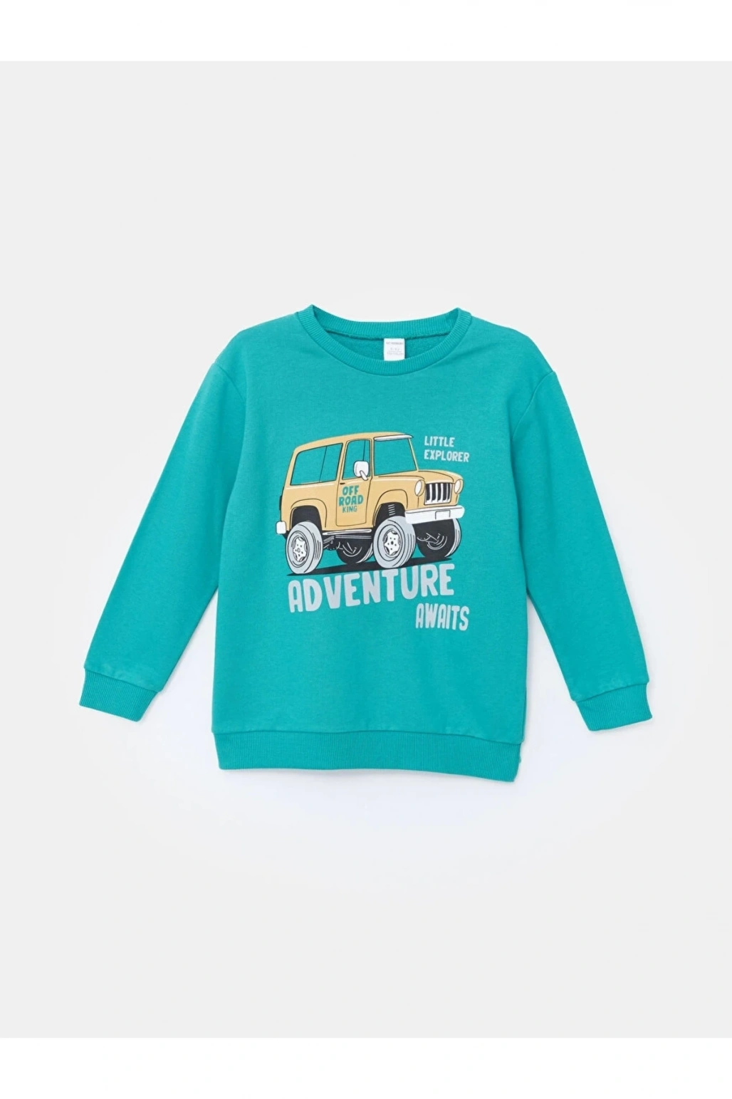 Lcw Kids Turkuaz Bisiklet Uzun Kollu Baskılı Erkek Bebek Sweatshirt Ve Eşofman Alt 2li Takım