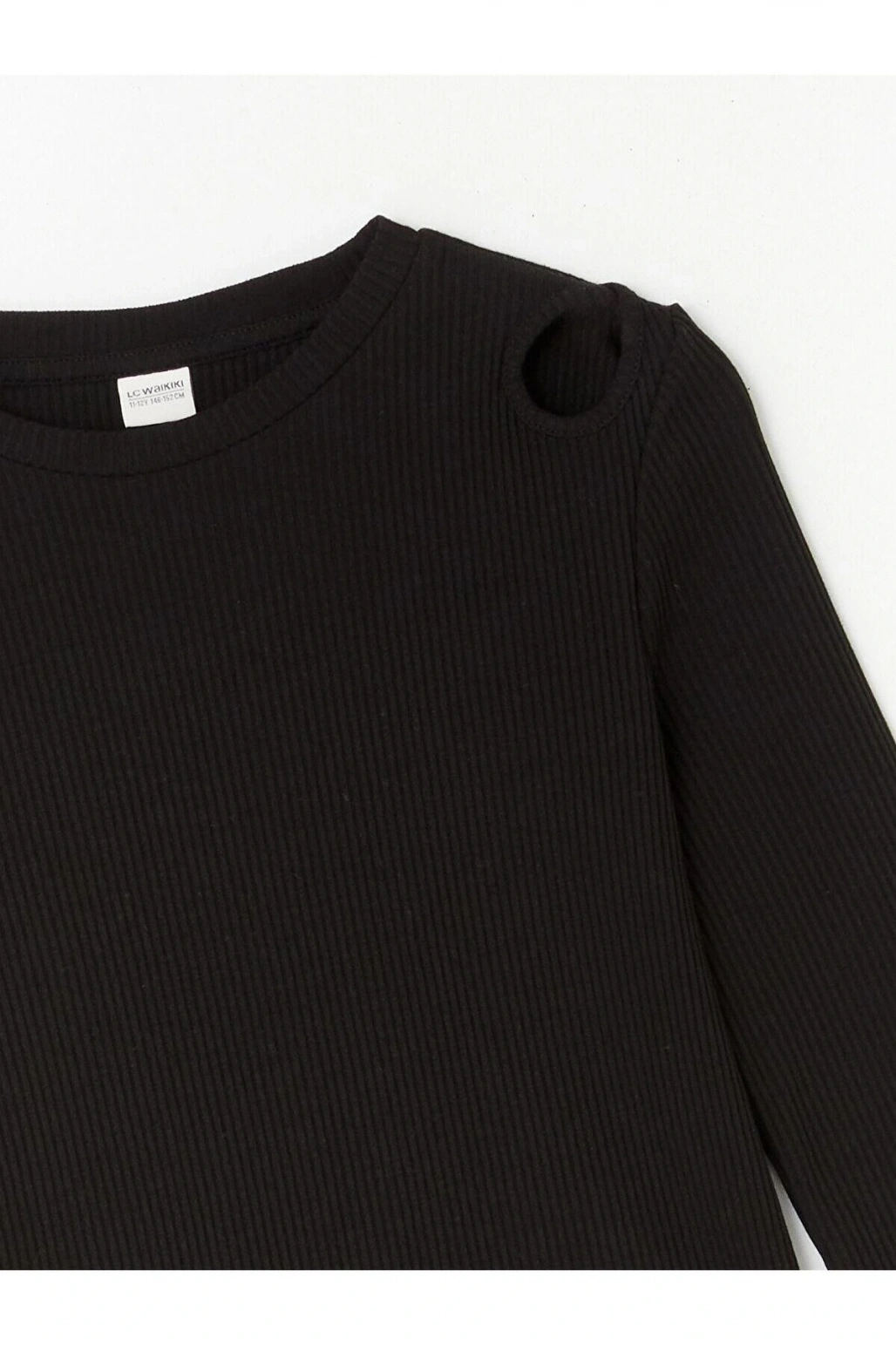 LCW Kids Bisiklet Yaka Basic Uzun Kollu Kız Çocuk Tişört (W4)