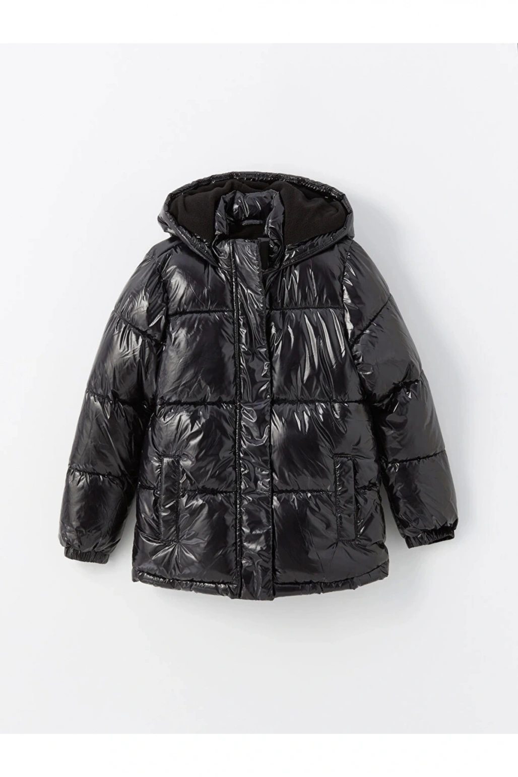 Kapüşonlu Kız Çocuk Mont