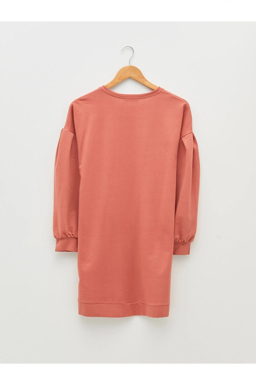 Bisiklet Yaka Düz Uzun Kollu Kadın Elbise