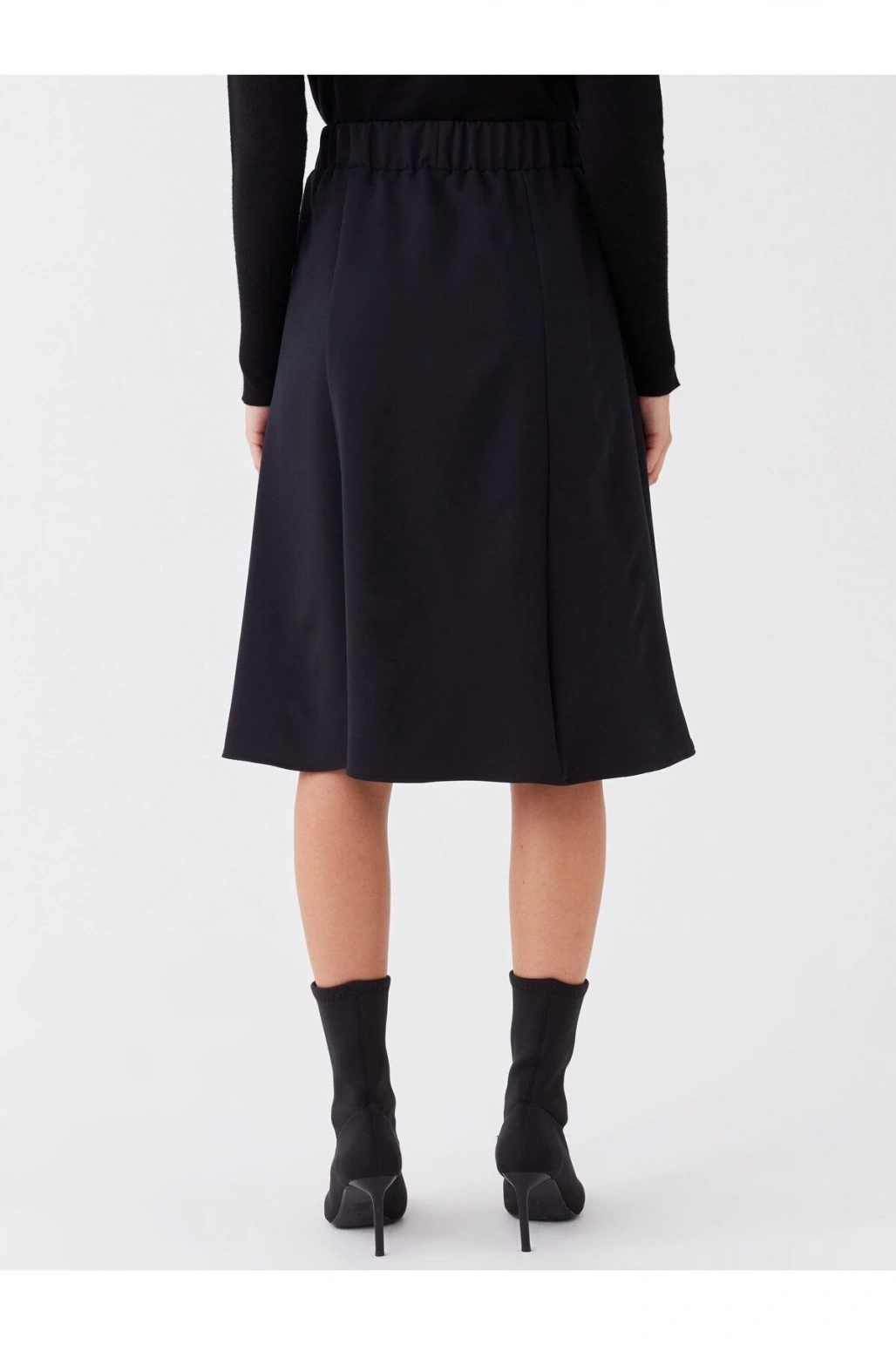 Beli Lastikli Düz A Kesim Kadın Etek