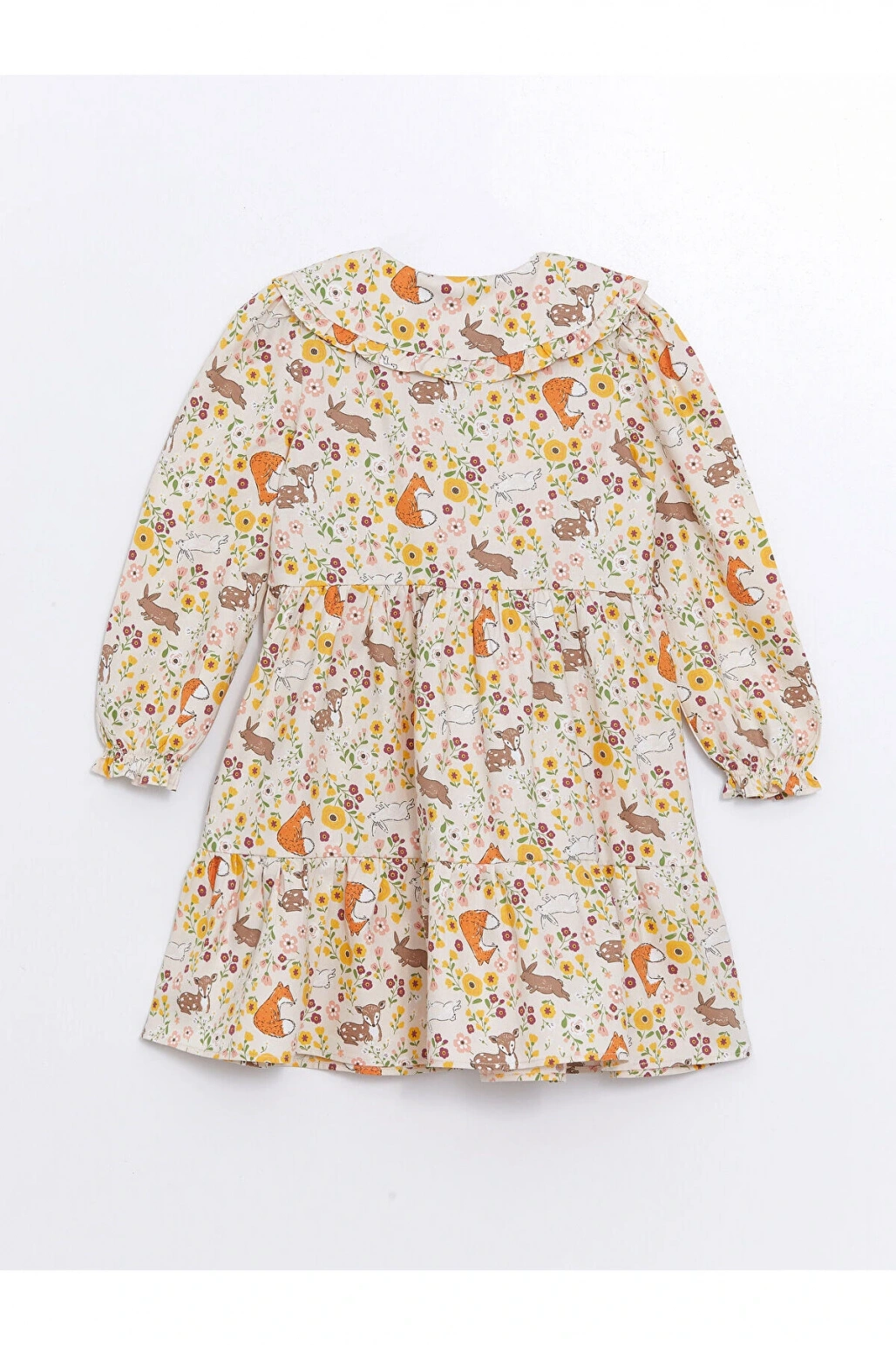 Lcw Kids Ekru Bebe Yaka Kız Çocuk Elbise