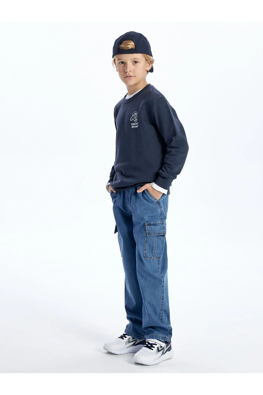 Lcw Bisiklet Yaka Baskılı Uzun Kollu Erkek Çocuk Sweatshirt