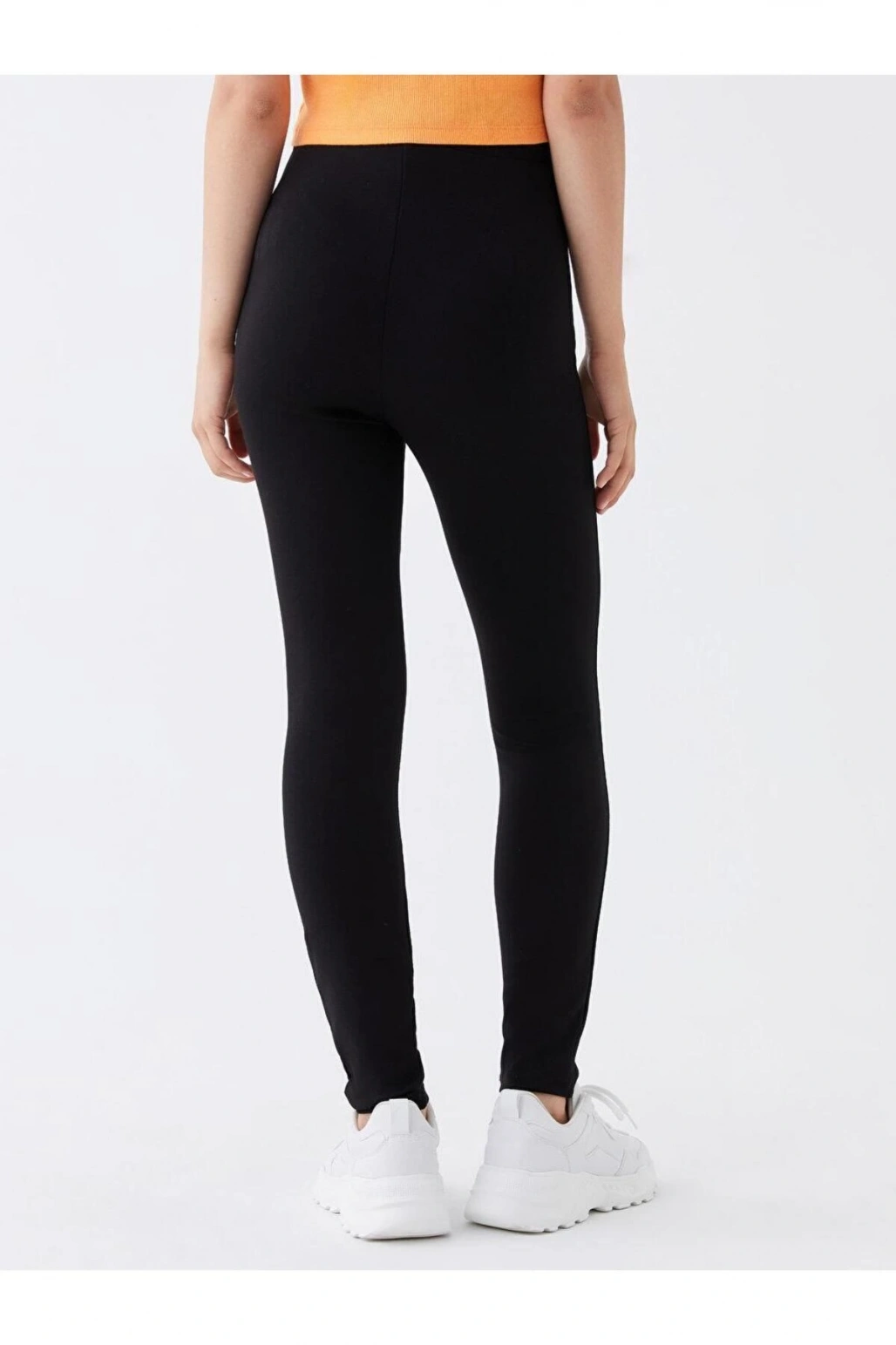 Kadın Beli Lastikli Düz Tayt