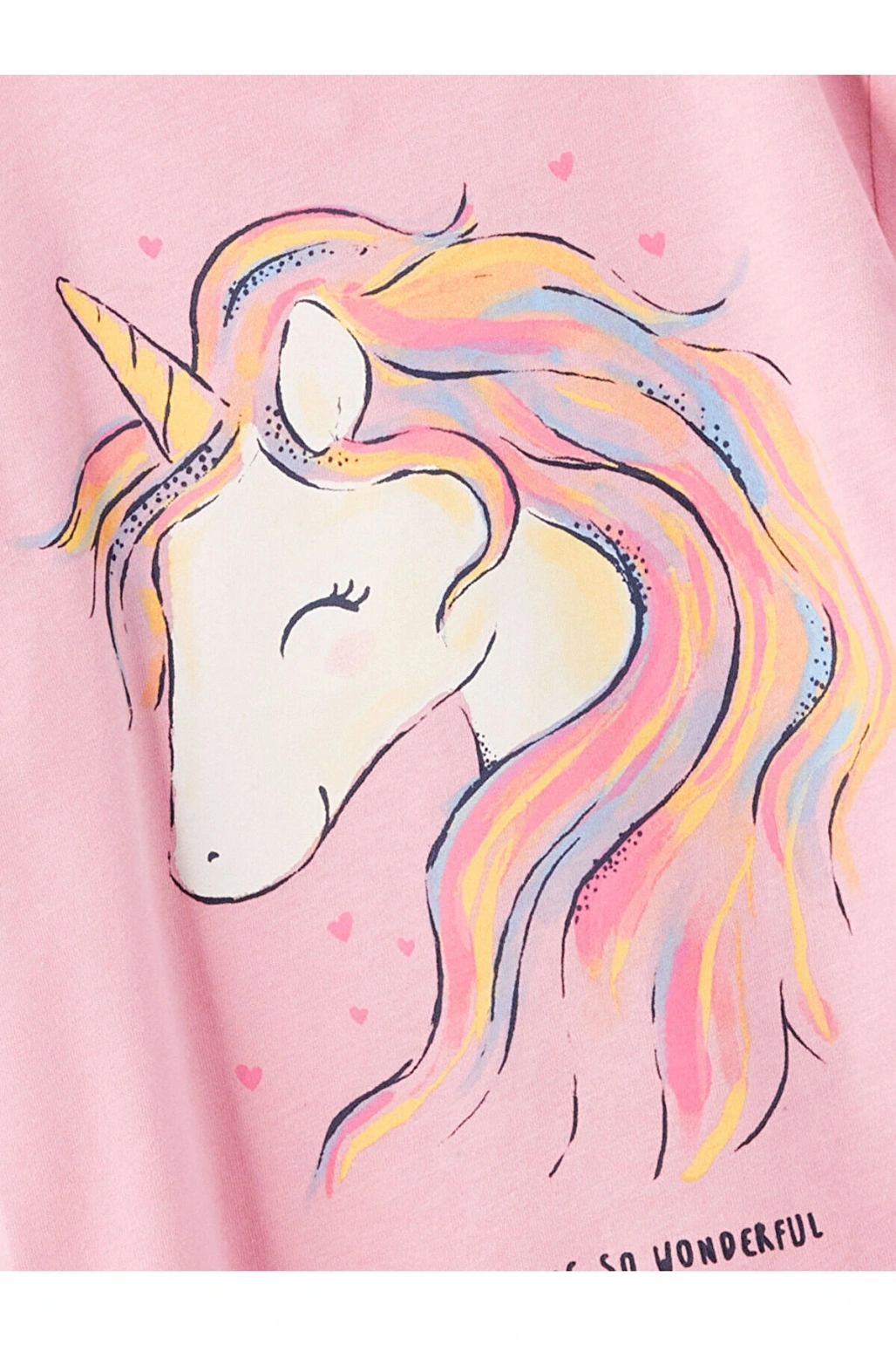 Bisiklet Yaka Uzun Kollu Baskılı Kız Bebek Tişört