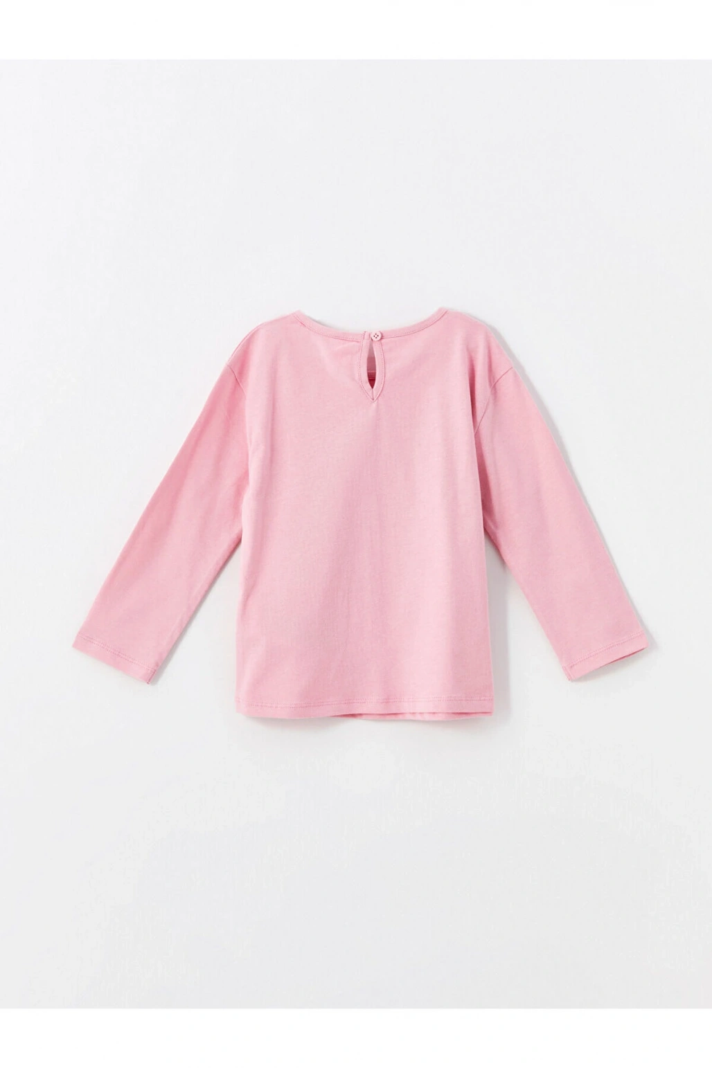 Bisiklet Yaka Uzun Kollu Baskılı Kız Bebek Tişört