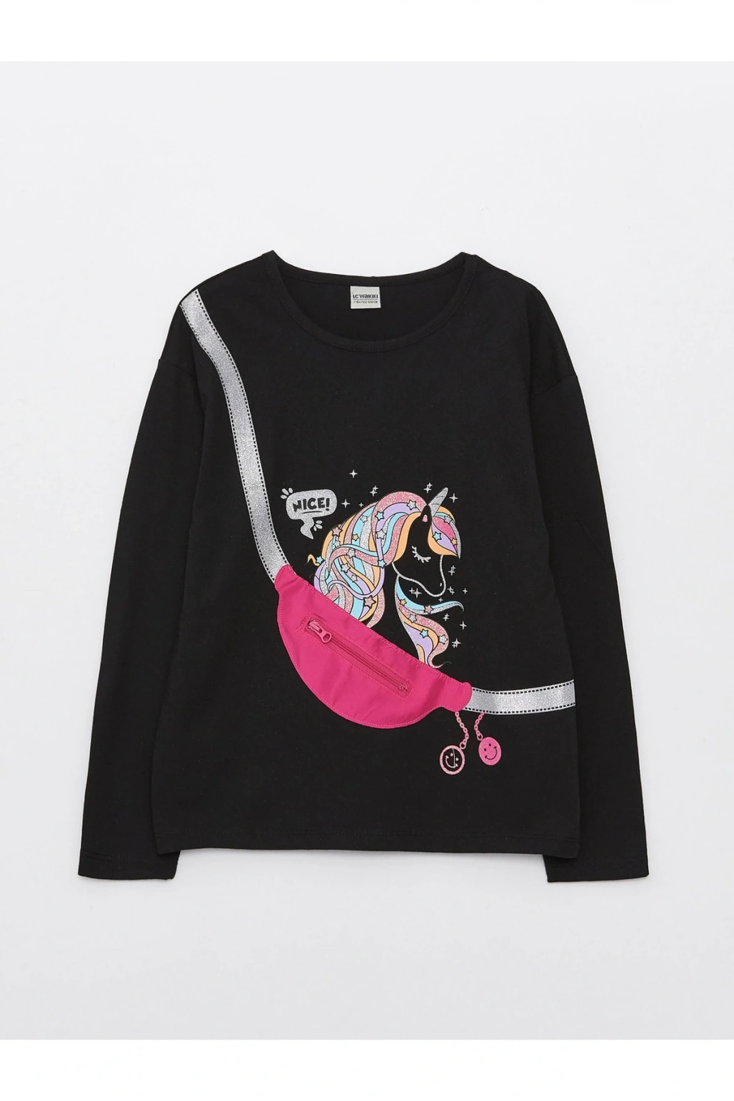 Bisiklet Yaka Basic Uzun Kollu Kız Çocuk Tişört