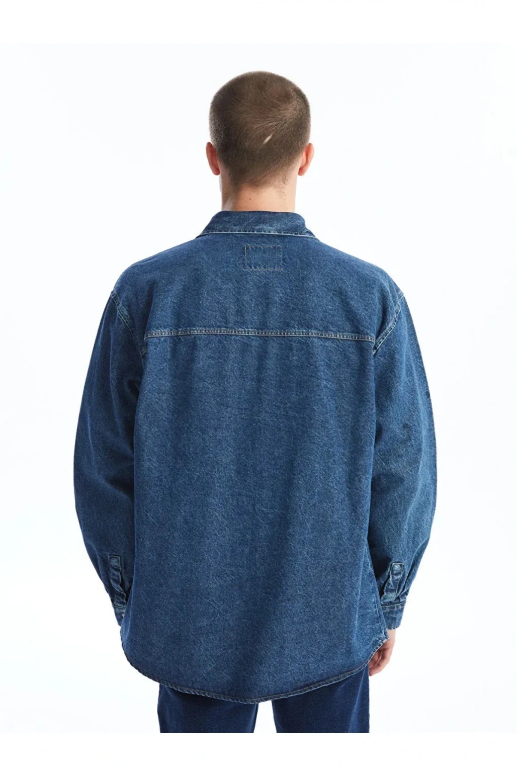 LCW Jeans Orta İndigo Rodeo Regular Fit Uzun Kollu Erkek Jean Gömlek