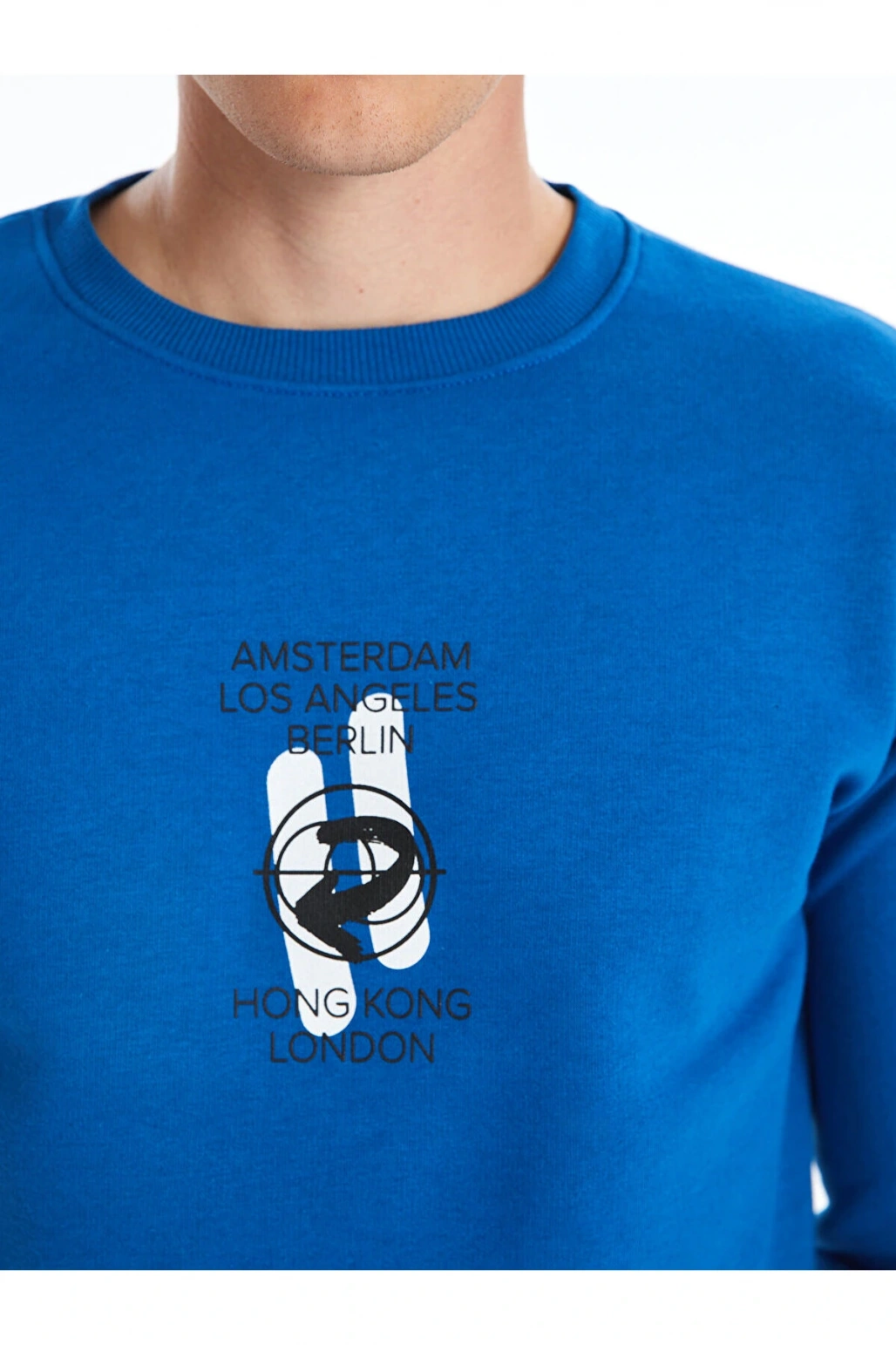 Lcw Bisiklet Yaka Uzun Kollu Baskılı Erkek Sweatshirt