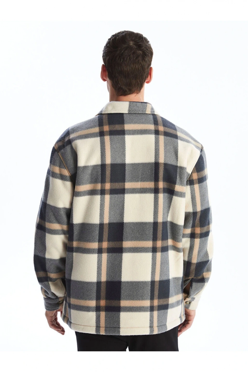 Rahat Kalıp Uzun Kollu Ekose Erkek Gömlek Ceket