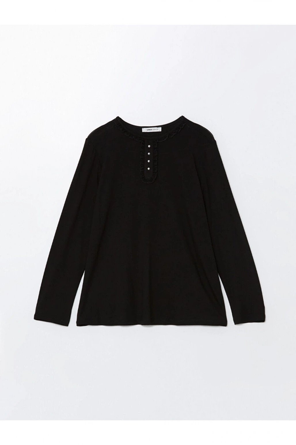 LCW Bisiklet Yaka Düz Uzun Kollu Kadın Bluz