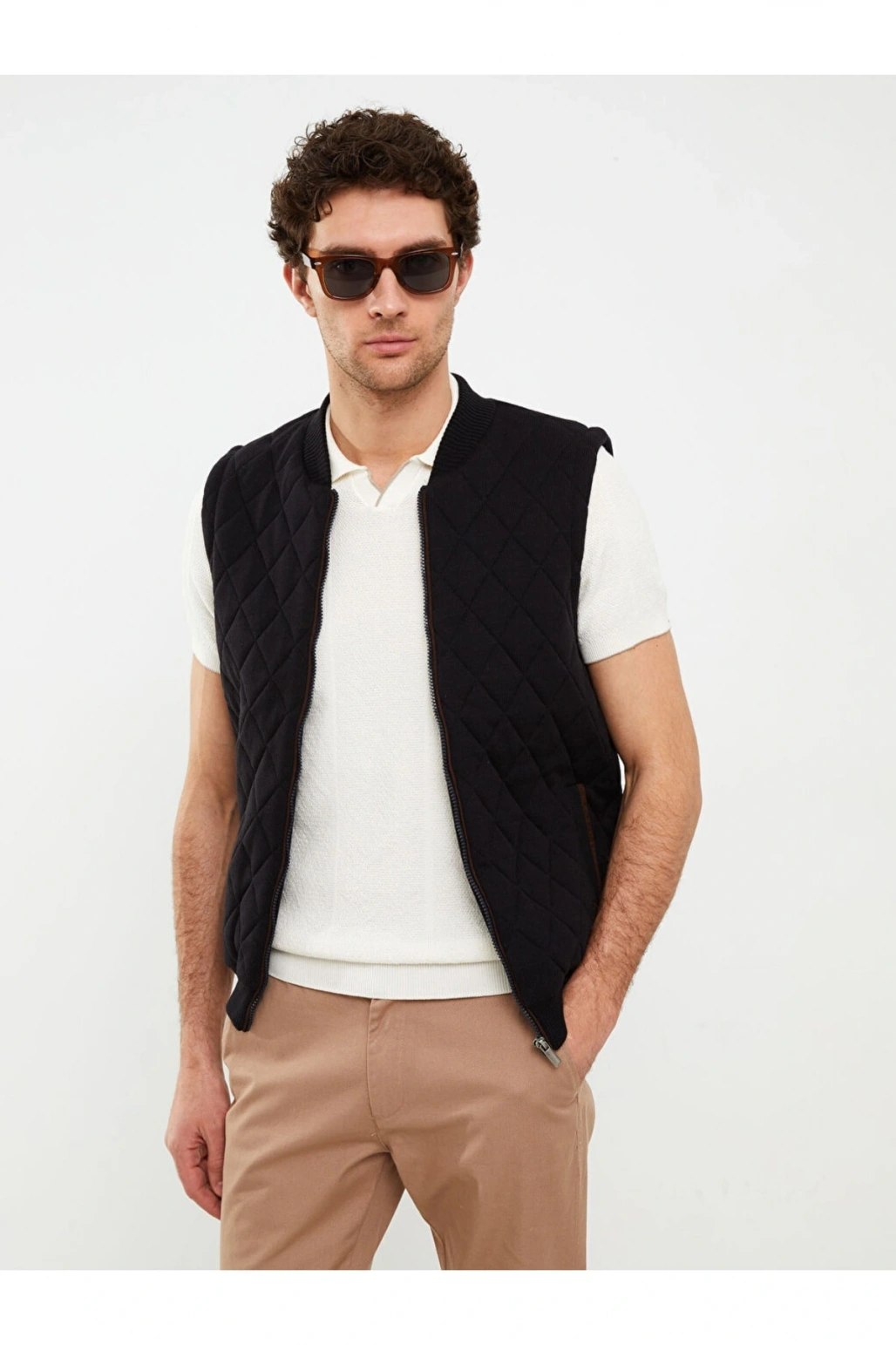 Standart Kalıp Kolej Yaka Kalın Erkek Yelek