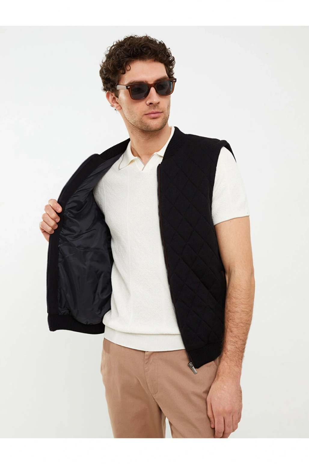 Standart Kalıp Kolej Yaka Kalın Erkek Yelek