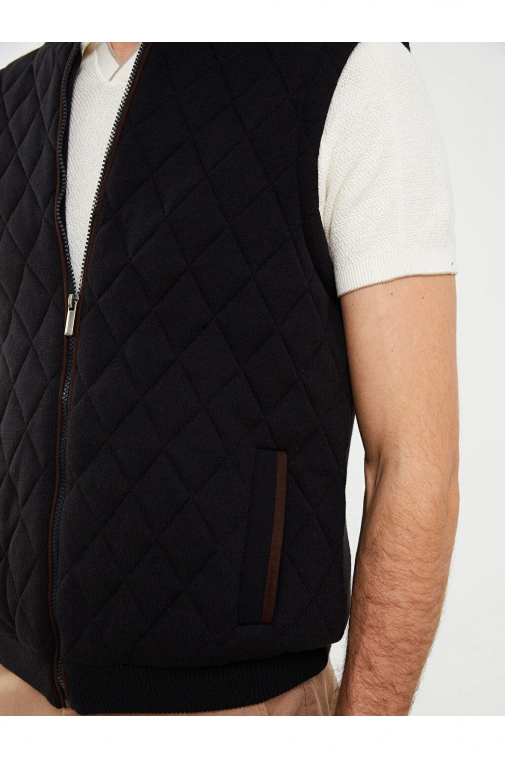 Standart Kalıp Kolej Yaka Kalın Erkek Yelek