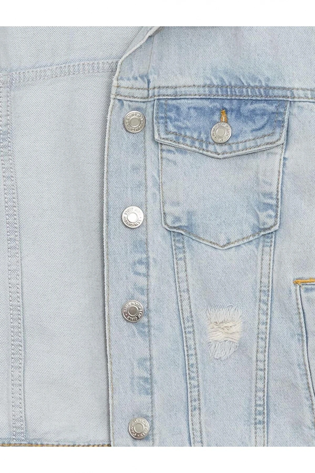 Asit Yıkamalı Basic Uzun Kollu Kız Çocuk Jean Ceket