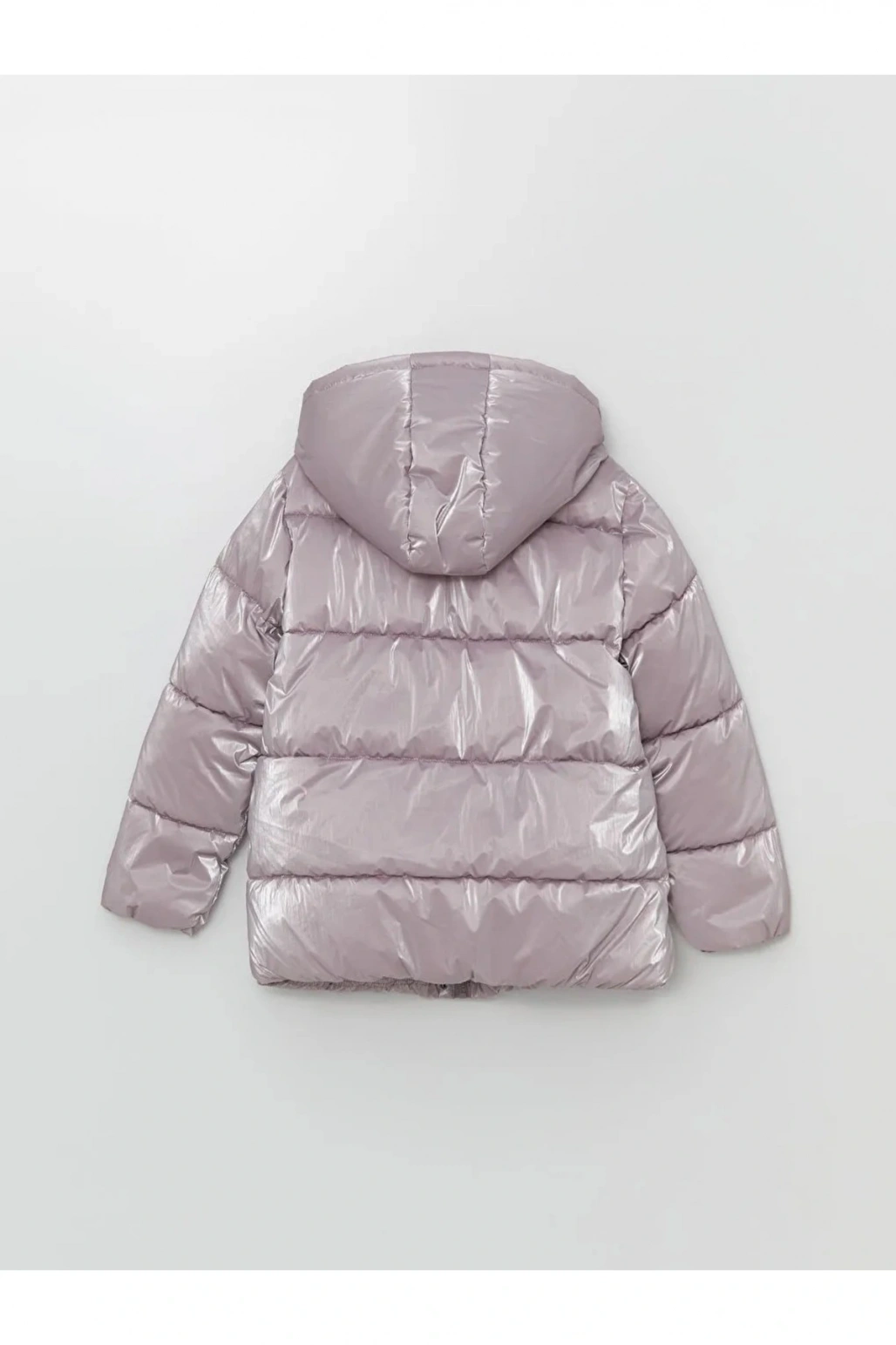 LCW Kids Mat Lila Kapüşonlu Kız Çocuk Şişme Mont