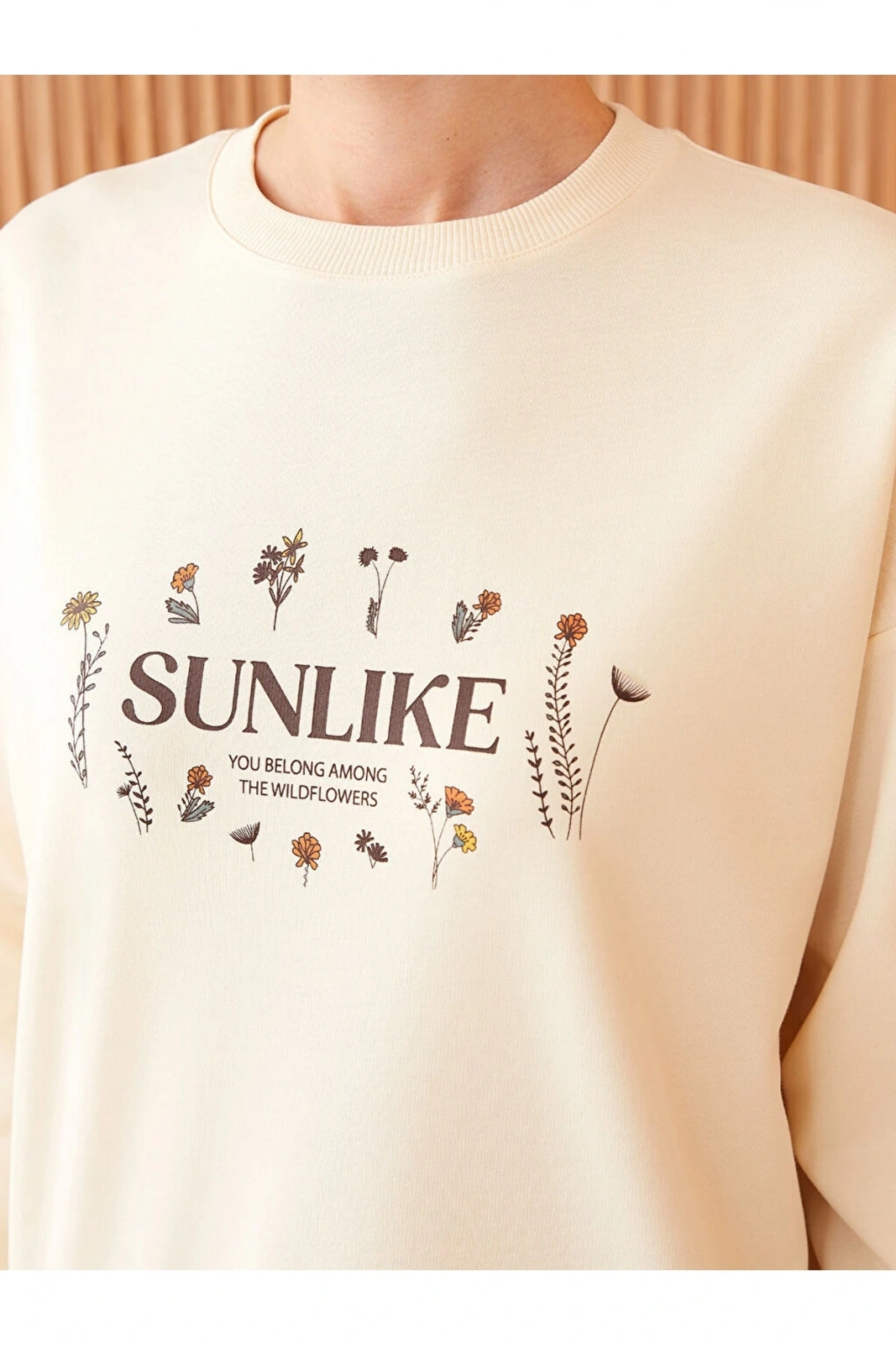 Bisiklet Yaka Baskılı Uzun Kollu Kadın Tunik