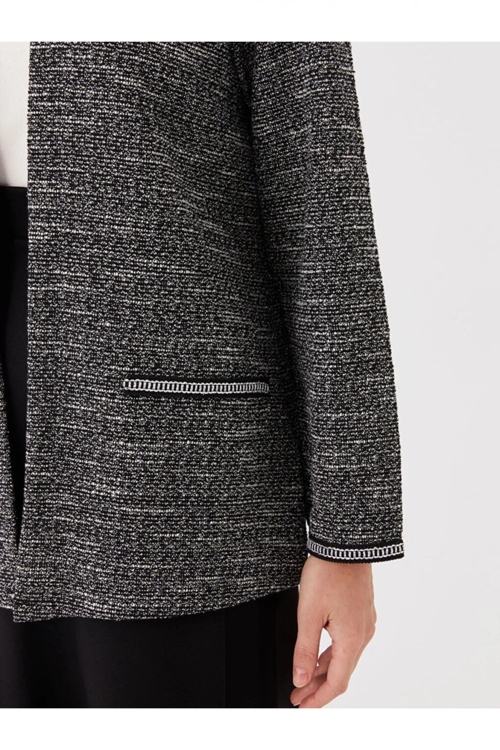 LCW Grace Bisiklet Yaka Desenli Uzun Kollu Kadın Hırka