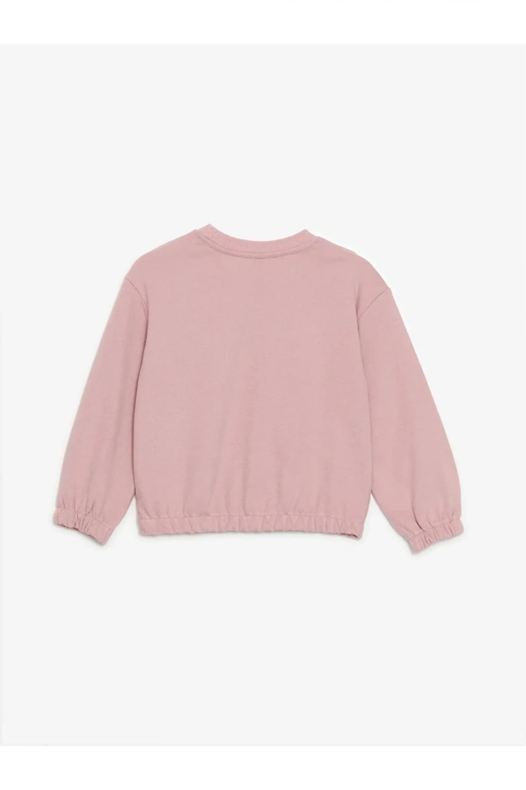 LCW Kids Pembe Bisiklet Yaka Baskılı Uzun Kollu Kız Çocuk Sweatshirt