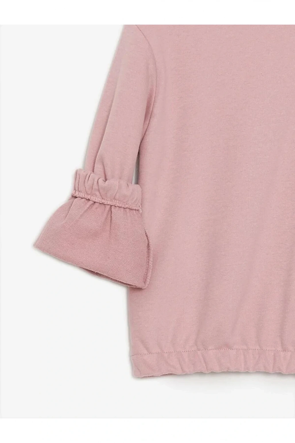 LCW Kids Pembe Bisiklet Yaka Baskılı Uzun Kollu Kız Çocuk Sweatshirt