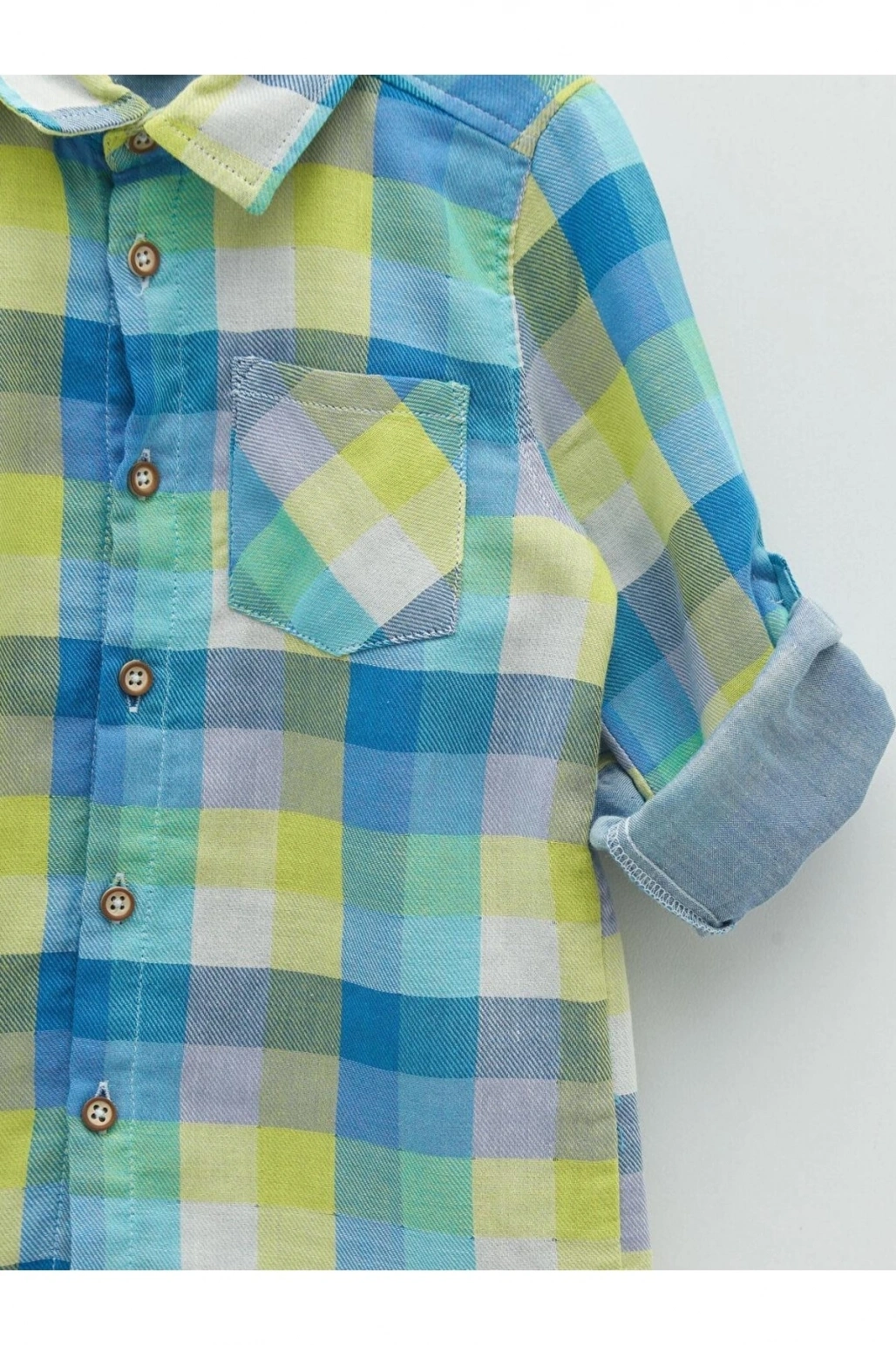 Lcw Baby Uzun Kollu Ekose Desenli Erkek Bebek Gömlek