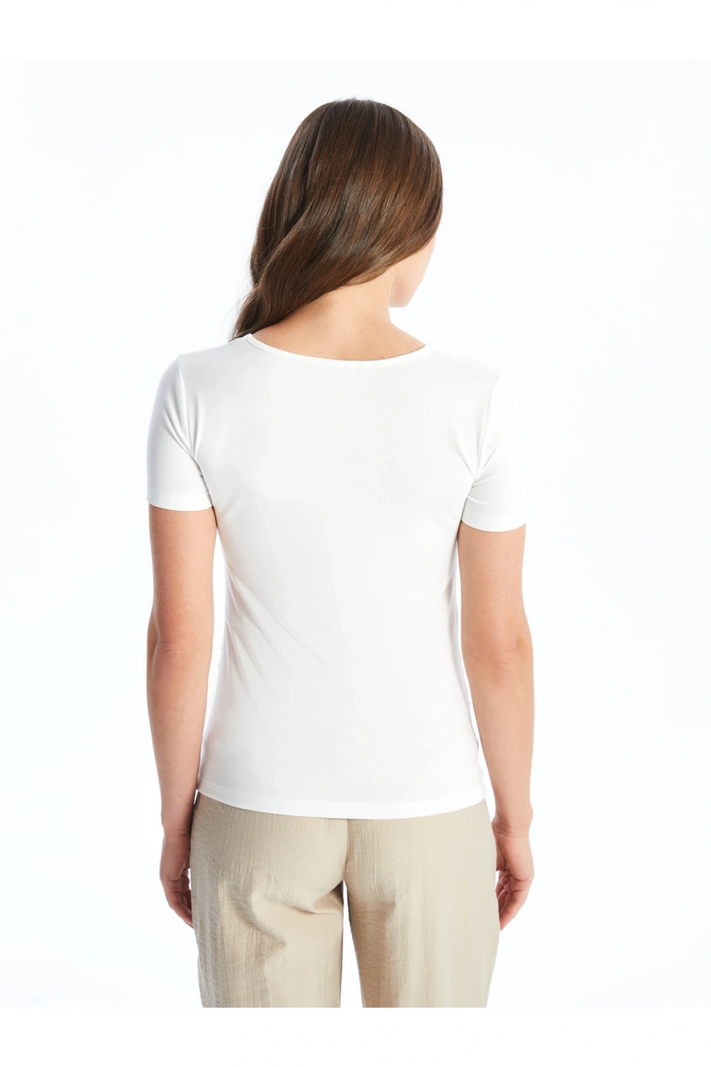 Bisiklet Yaka Baskılı Kısa Kollu Hamile Tişört