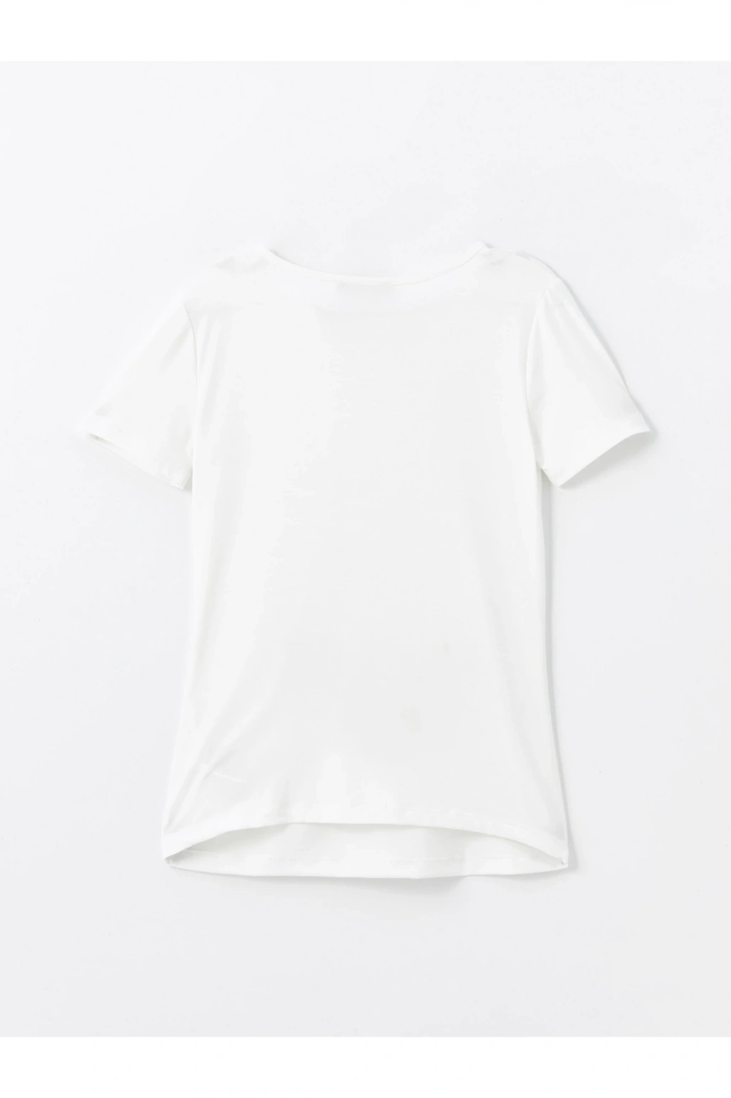 Bisiklet Yaka Baskılı Kısa Kollu Hamile Tişört