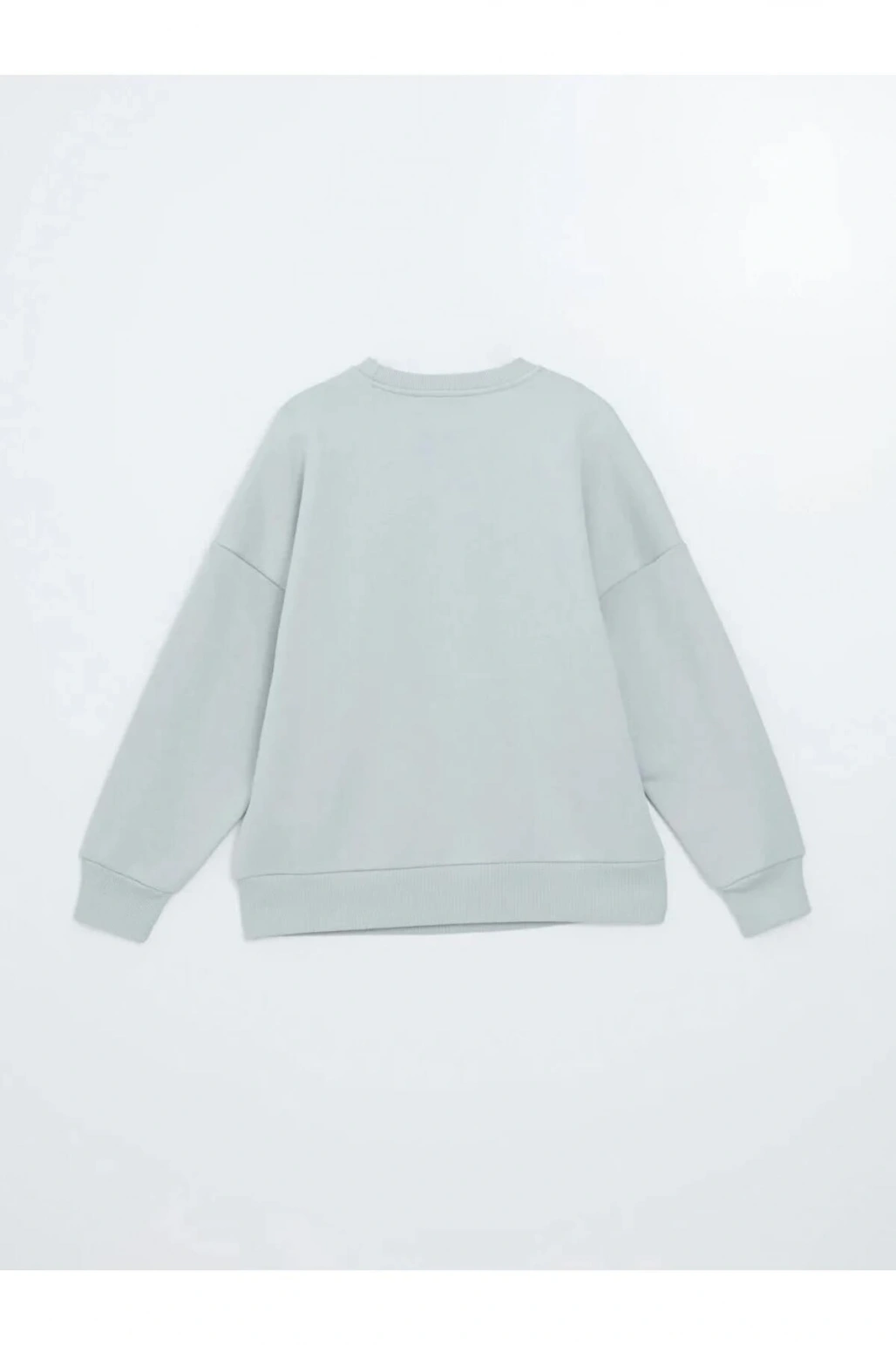 LCW Vision Gri Boston Baskılı Oversize Kadın Kalın Sweatshirt