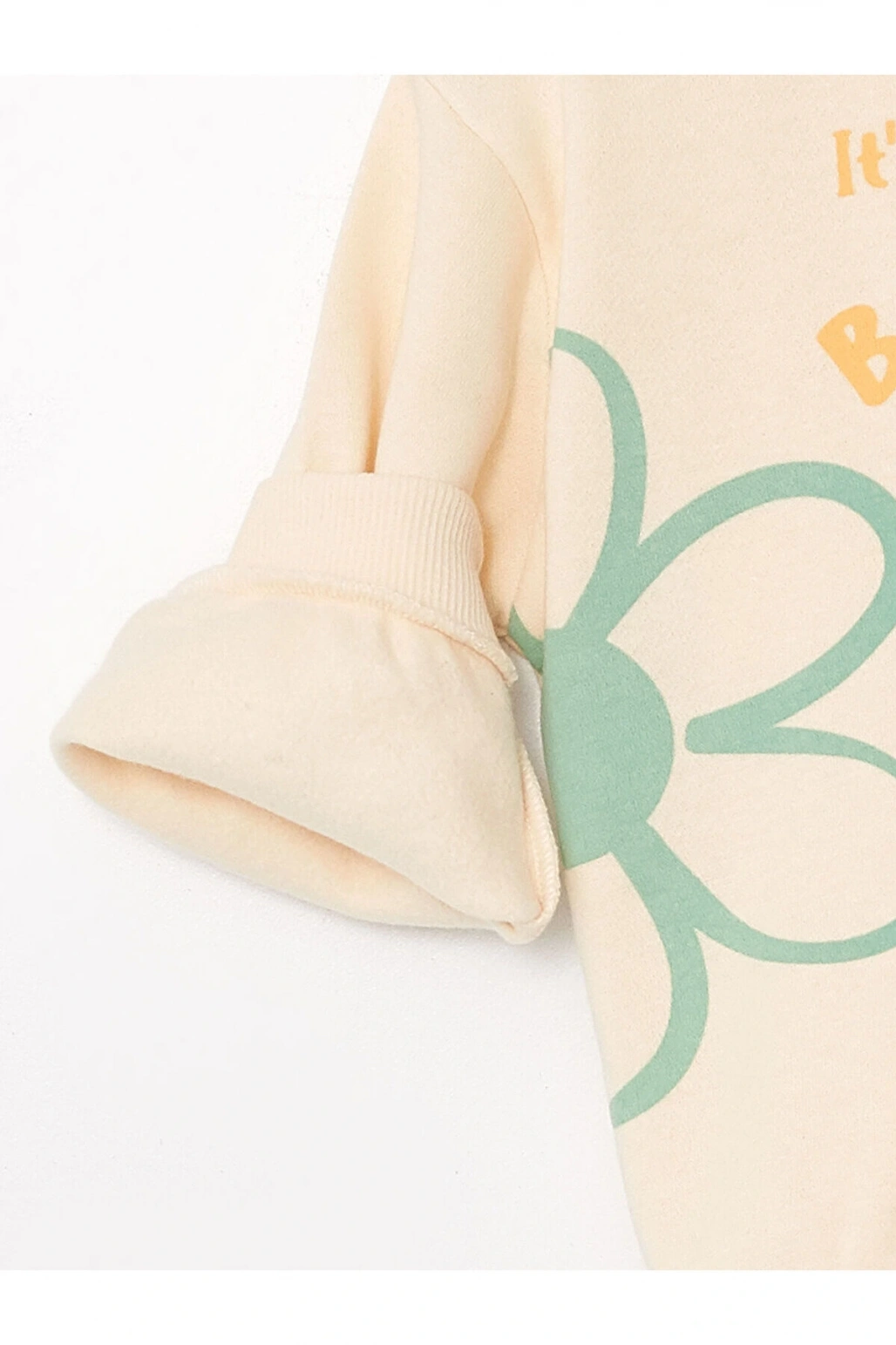 LW - Bisiklet Yaka Baskılı Kız Bebek Sweatshirt