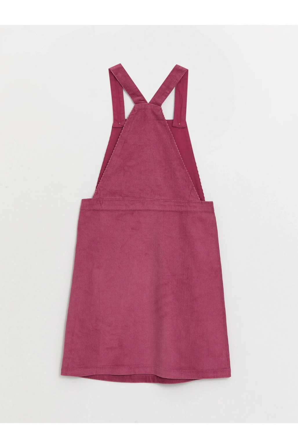 Kare Yaka Basic Kadife Kız Çocuk Salopet Elbise