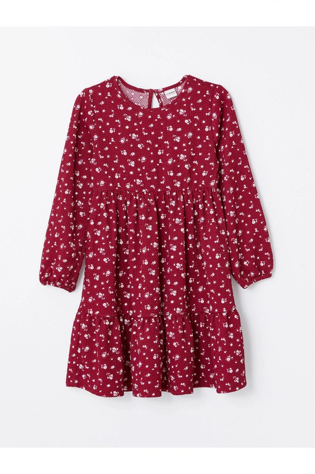 LCW Kids Baskılı Bisiklet Yaka Çiçekli Kız Çocuk Elbise