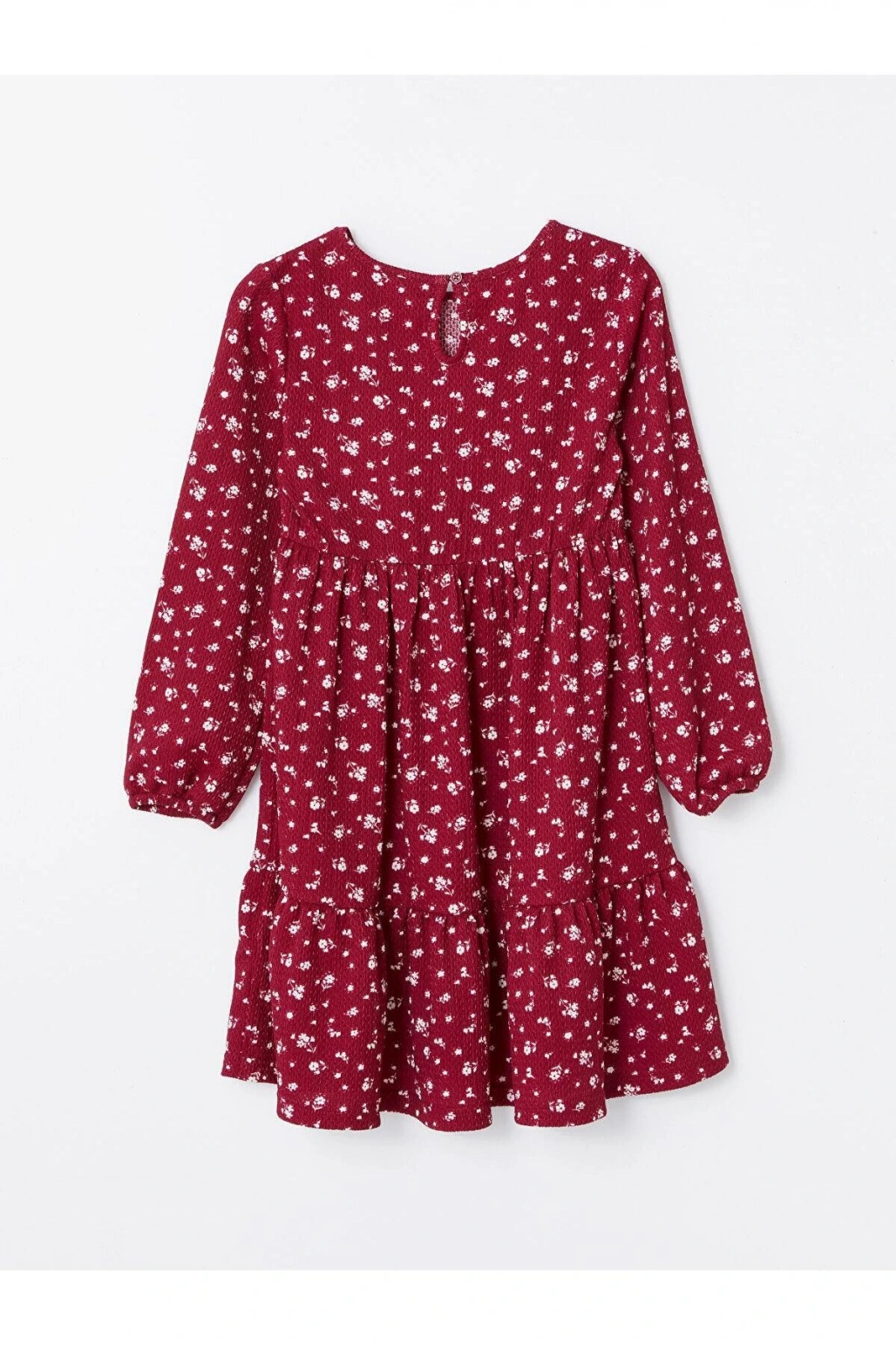 LCW Kids Baskılı Bisiklet Yaka Çiçekli Kız Çocuk Elbise