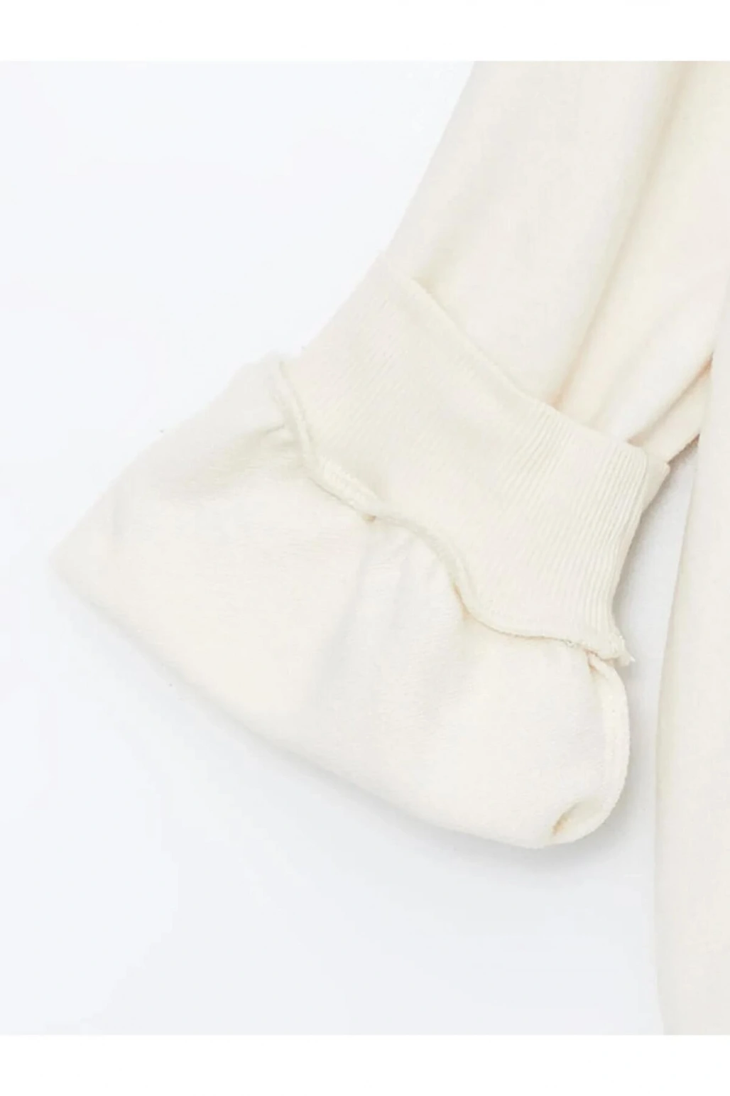 LCW Kids Ekru Bisiklet Yaka Baskılı Uzun Kollu Kız Çocuk Sweatshirt ve Tayt