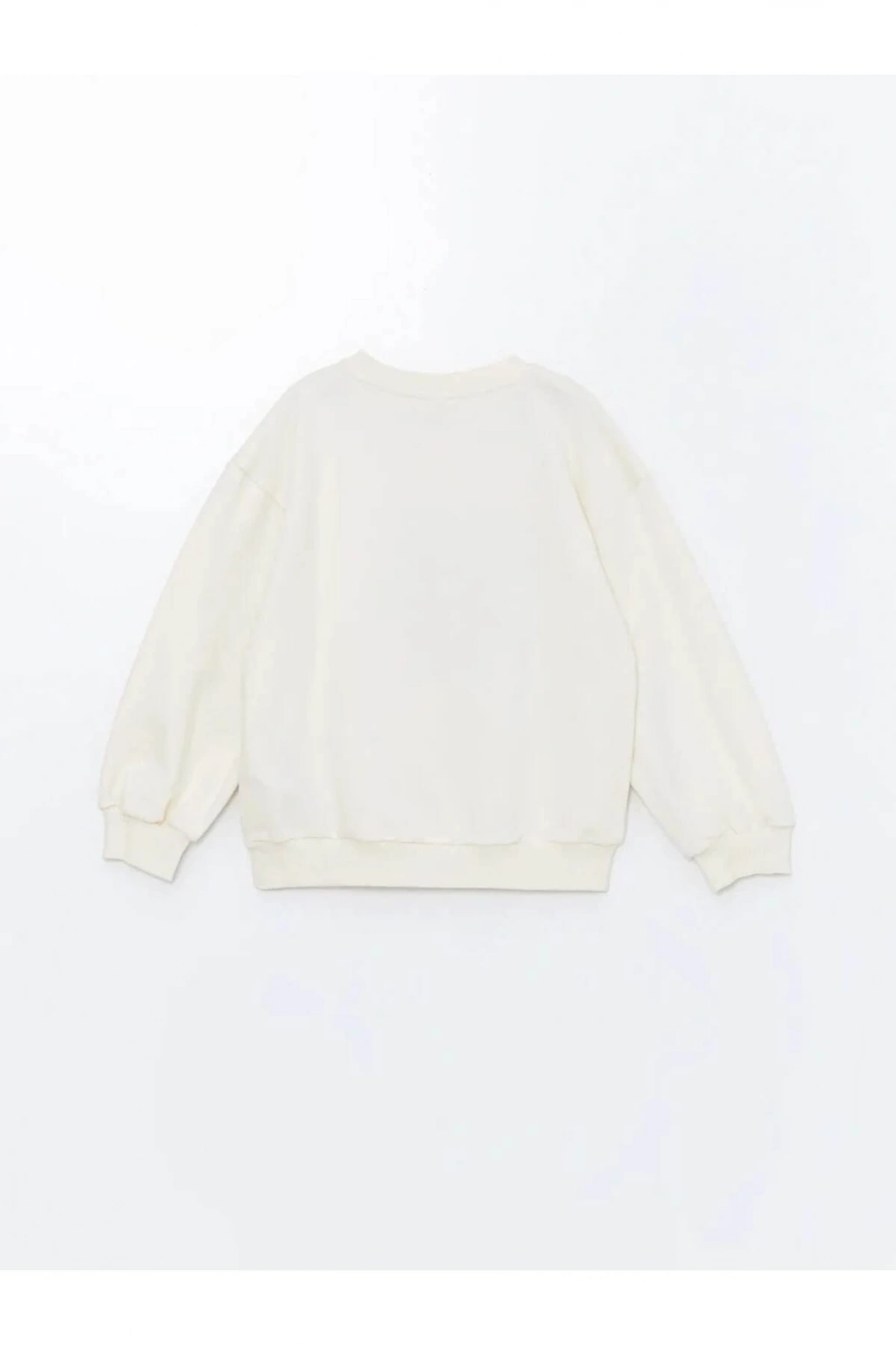 LCW Kids Ekru Bisiklet Yaka Baskılı Uzun Kollu Kız Çocuk Sweatshirt ve Tayt